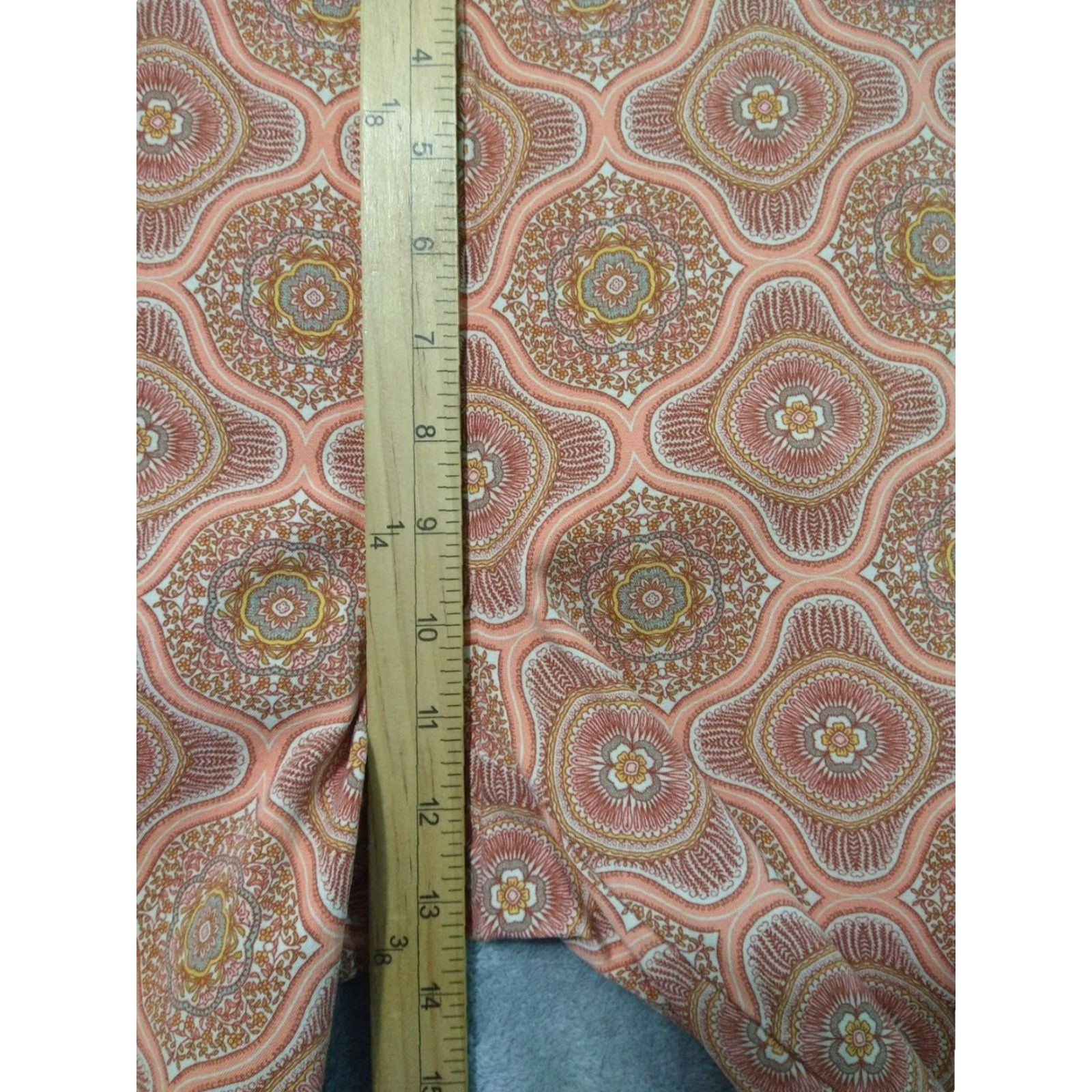 Soft Surroundings Soft Surroundings Pants Womens Medium Orange Ankle Skinny Stretch Bohemian City Preppy Pattern: Geometric Color: Orange Size: M Size 32" / US 10 / IT 46 - 4 Thumbnail