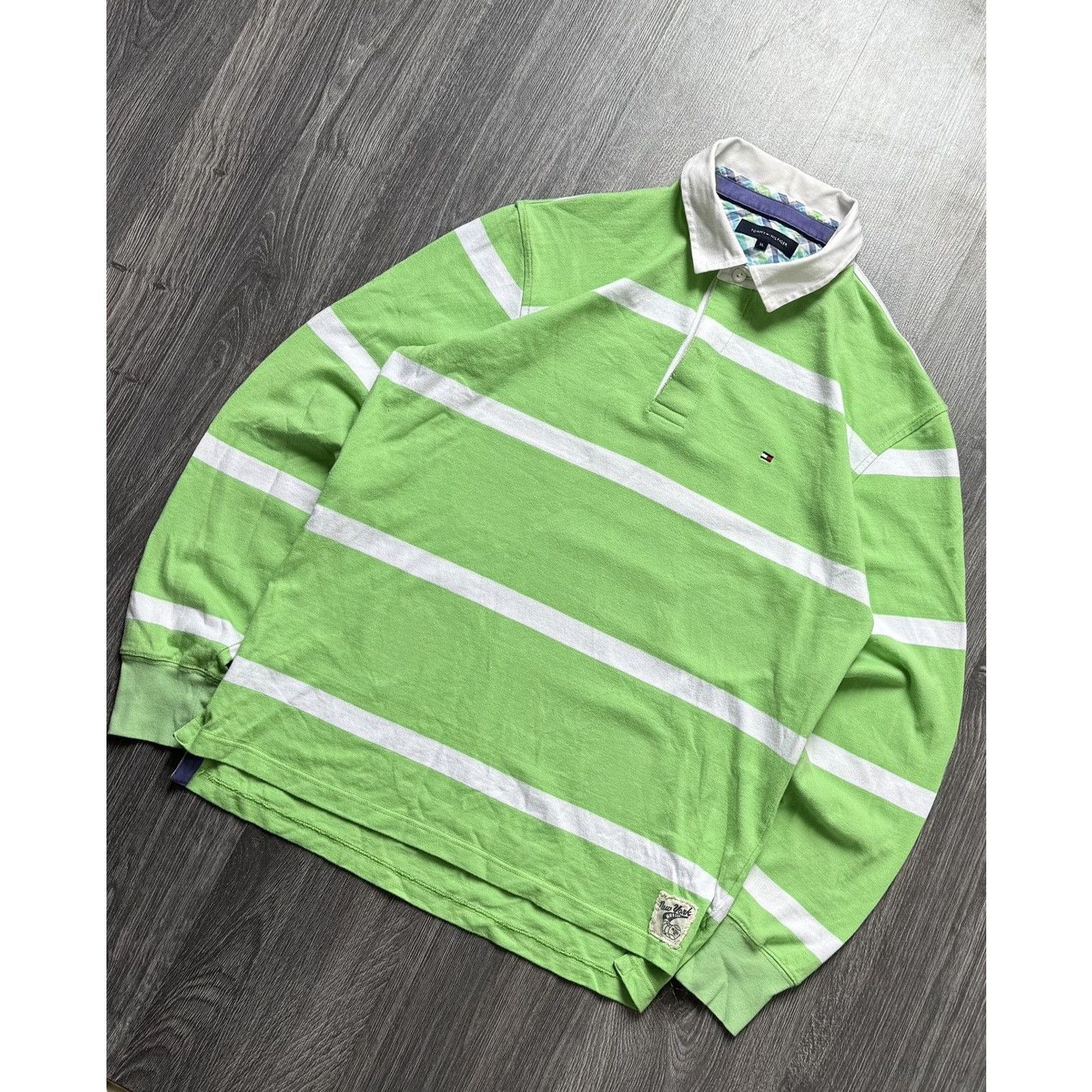 Tommy Hilfiger × Vintage Y2K Tommy Hilfiger Vintage Rugby Long Sleeve Size US XL / EU 56 / 4 - 2 Thumbnail