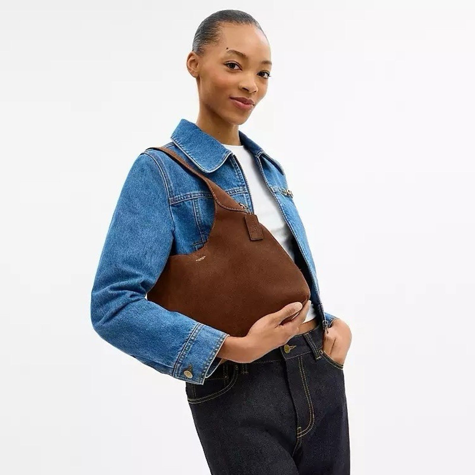 Coach NWT CCOACH CW637 Brooklyn Shoulder Bag 28 Suede Warm Brown Size ONE SIZE - 7 Thumbnail