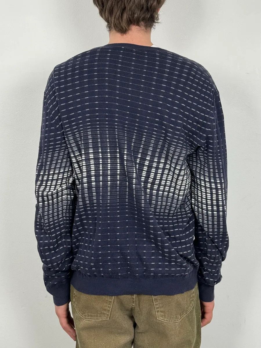 2010s Armani Navy & White Gradient Abstract Light Sweater