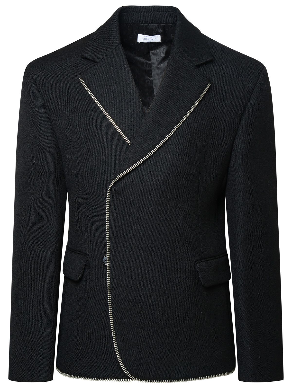 image of Off White Off-White Black Virgin Wool Jacket, Men's (Size Medium)