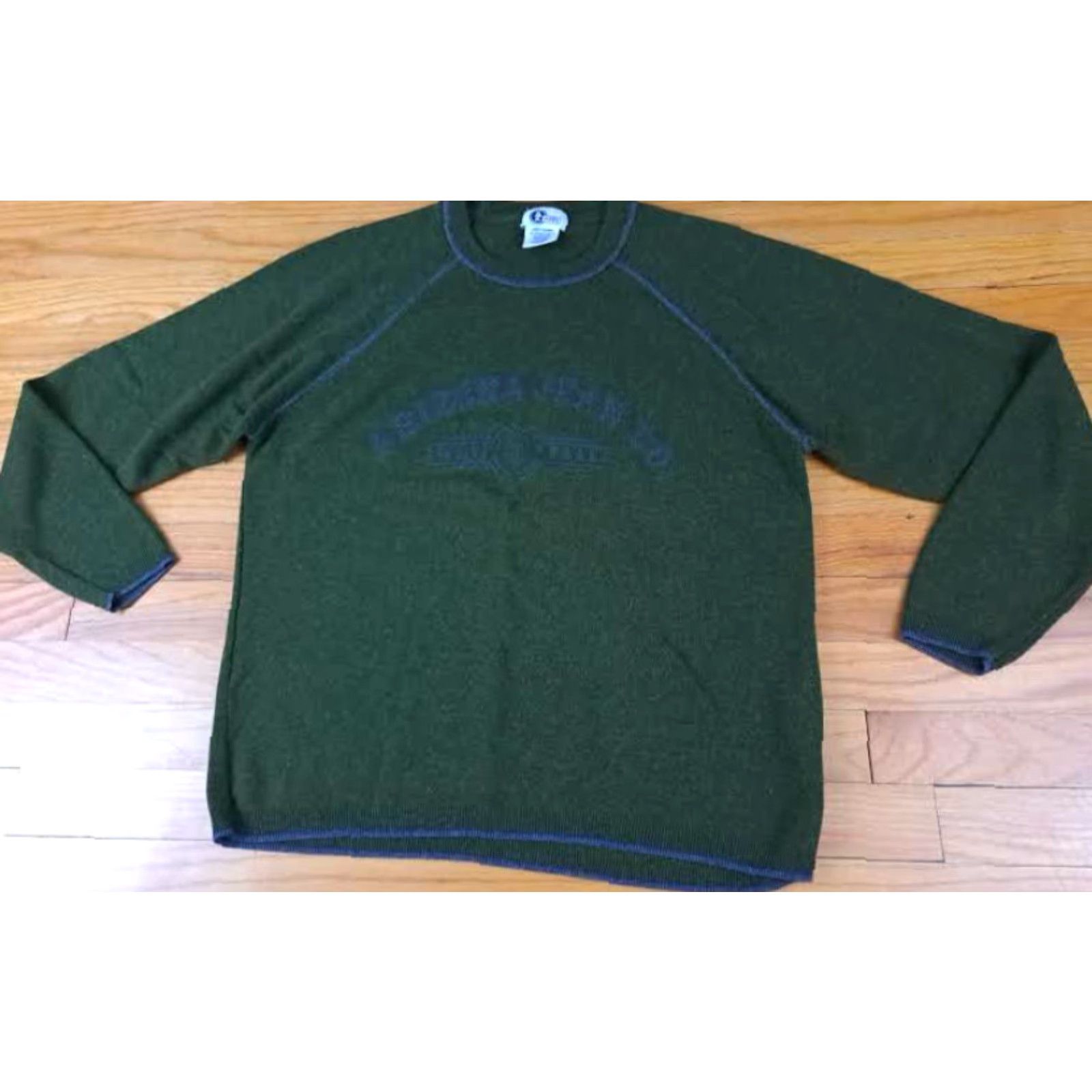 Vintage VINTAGE Arizona Jeans Sweater Unisex Adults L Dark Green Knit Crew Neck Wool Acrylic Pullover USA Made 25in Long 22in Pit to Pit Size US L / EU 52-54 / 3 - 3 Thumbnail