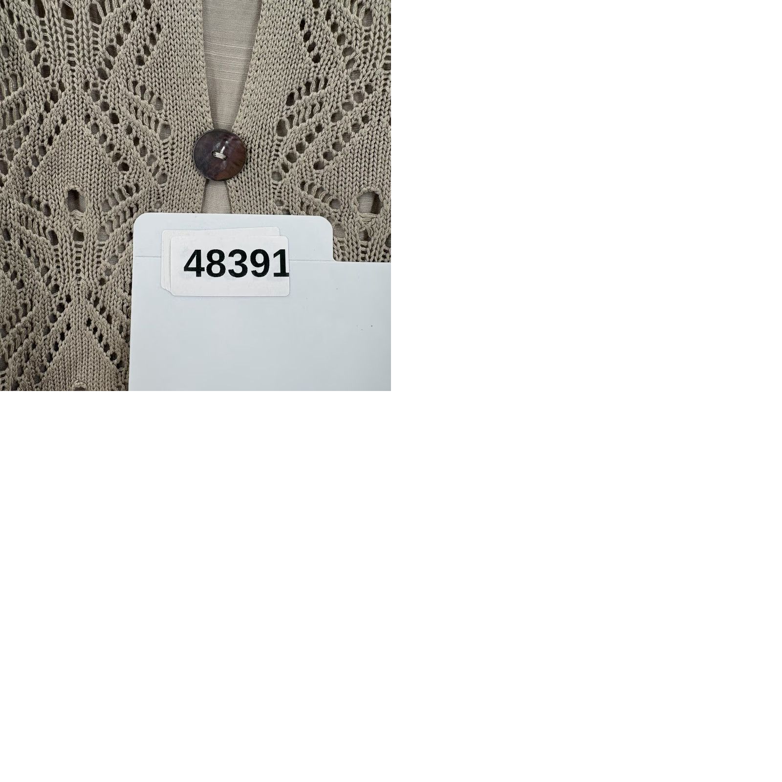 Vintage John Mark Sweater Womens Medium Beige Open Knit Layered Ruffle Hem Boho Size M / US 6-8 / IT 42-44 - 9 Thumbnail