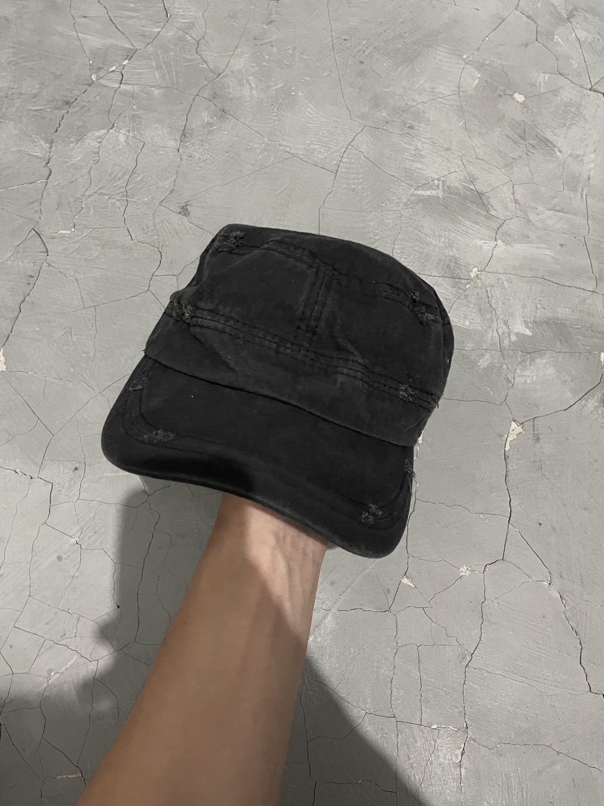 Unsound Rags Two Fold Waxed Faded Black Silver Distressed Cadet Hat Size ONE SIZE - 3 Thumbnail