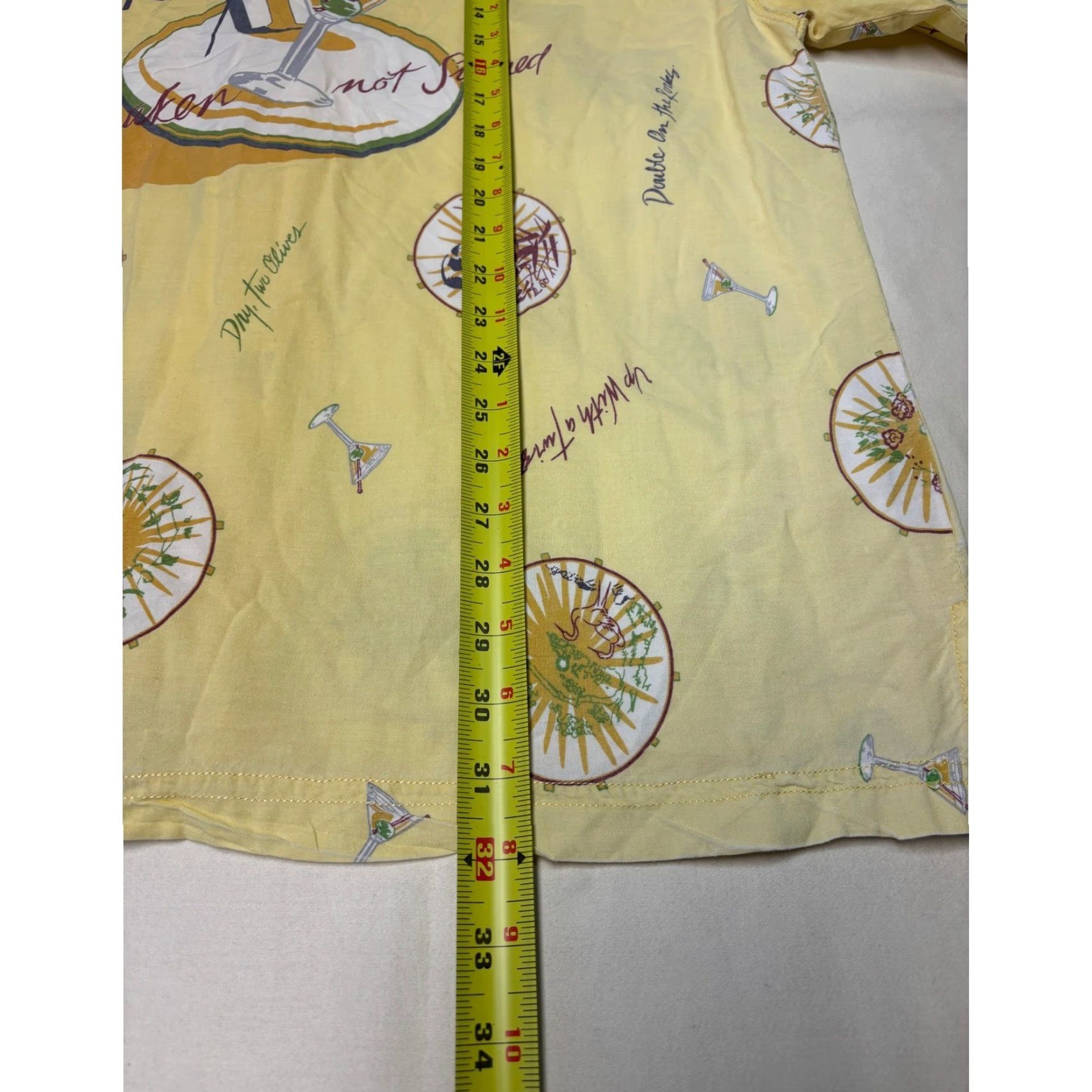 Tommy Bahama Tommy Bahama Shirt Mens Yellow Cocktail Print Short Sleeve Button-Up XL Shirt Size US XL / EU 56 / 4 - 5 Thumbnail