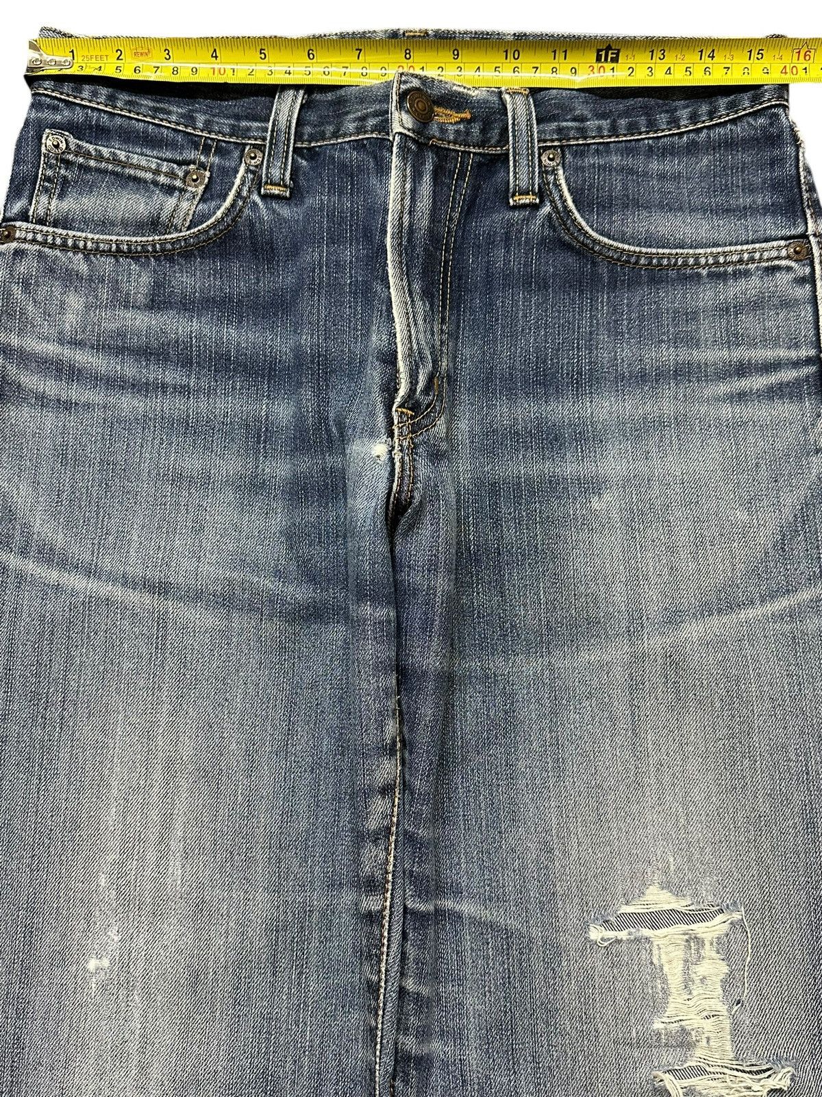 Edwin Vintage Edwin 404 Faded Wash Distressed Style Loose Jeans Size US 31 - 12 Thumbnail