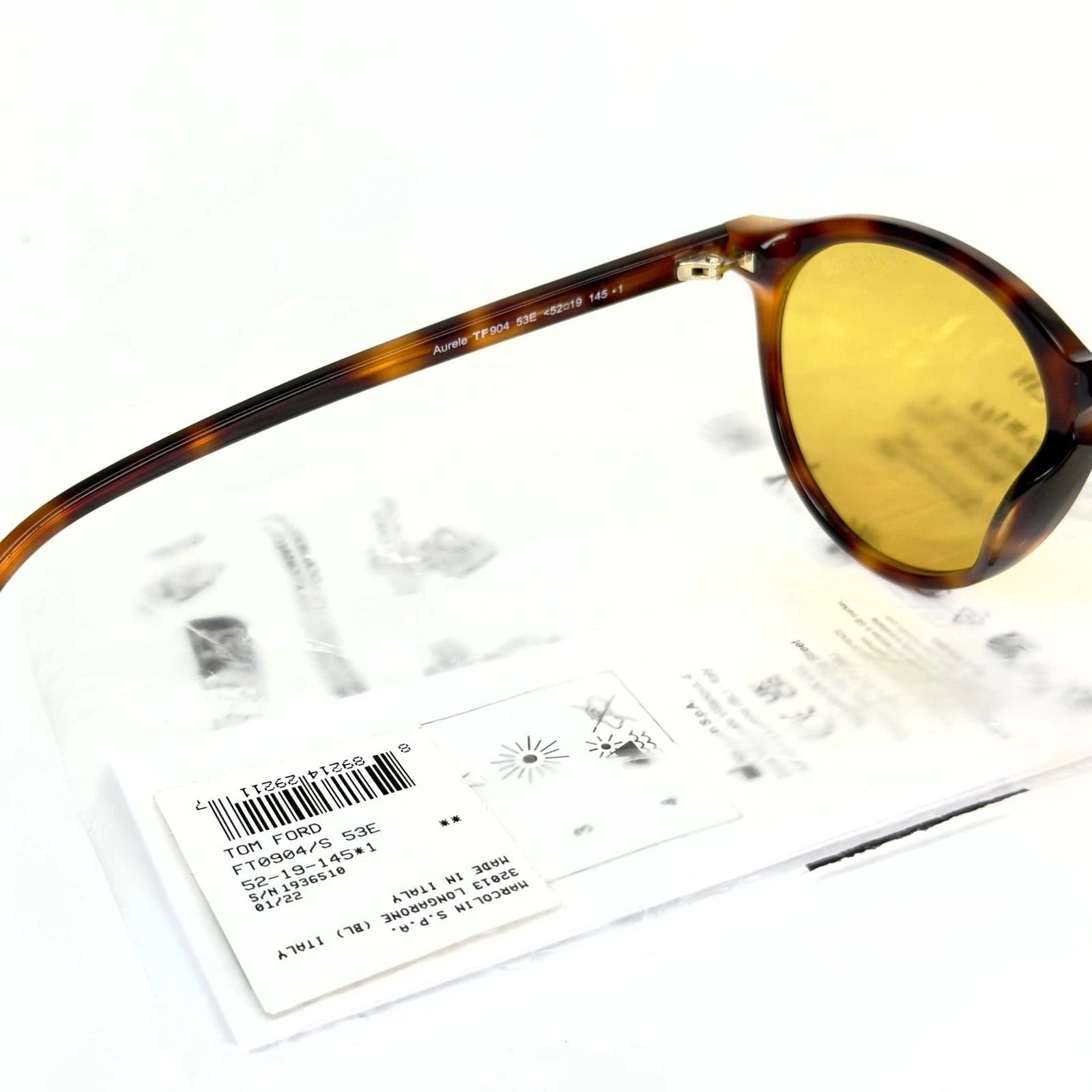 Tom Ford TOM FORD AURELE FT0904 53E Brown Yellow Sunglass 904 TF904 Size ONE SIZE - 2 Thumbnail
