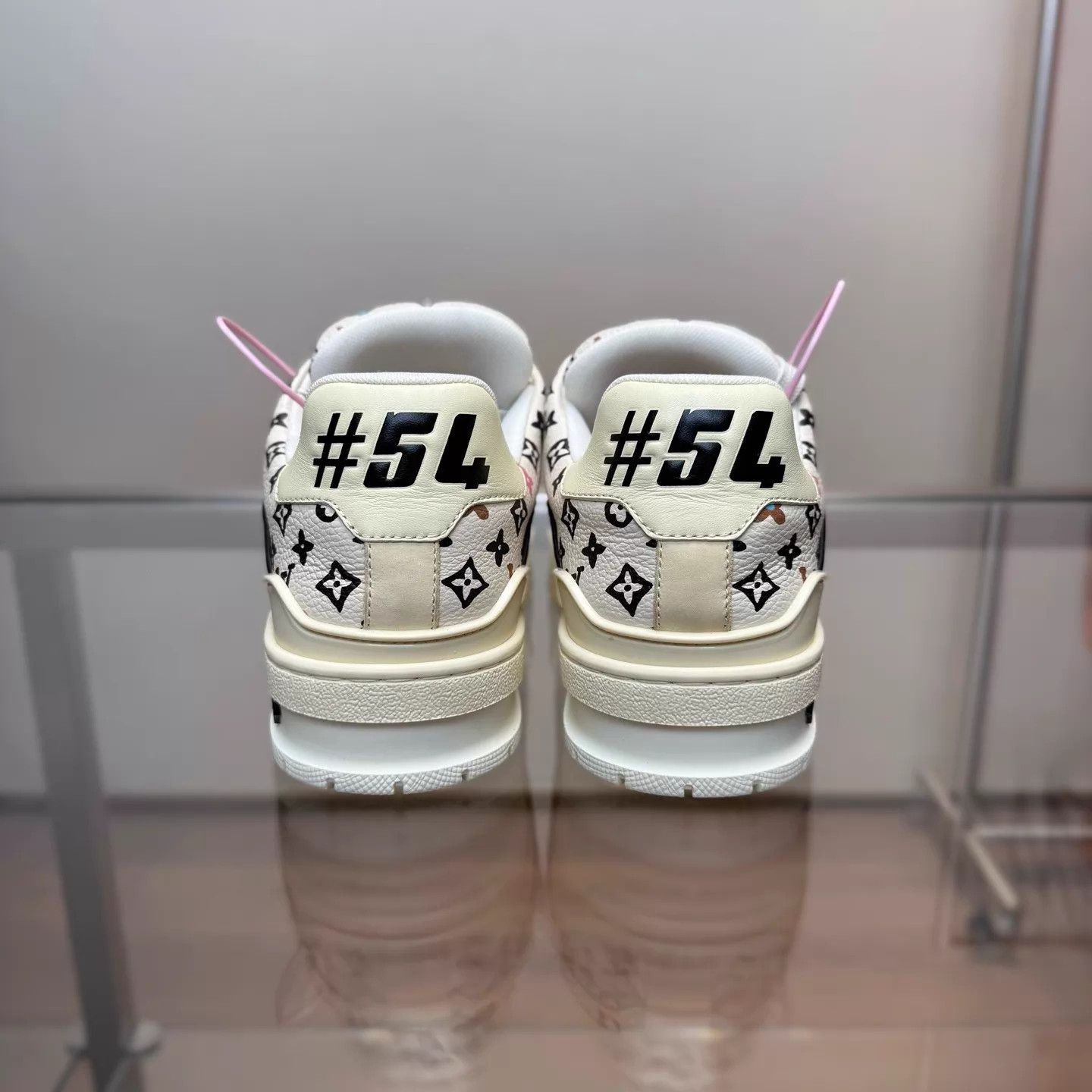 Louis Vuitton LV Trainer x Tyler Beige Monogram Graffiti UK2/36 Size US 5.5 / IT 35.5 - 4 Thumbnail