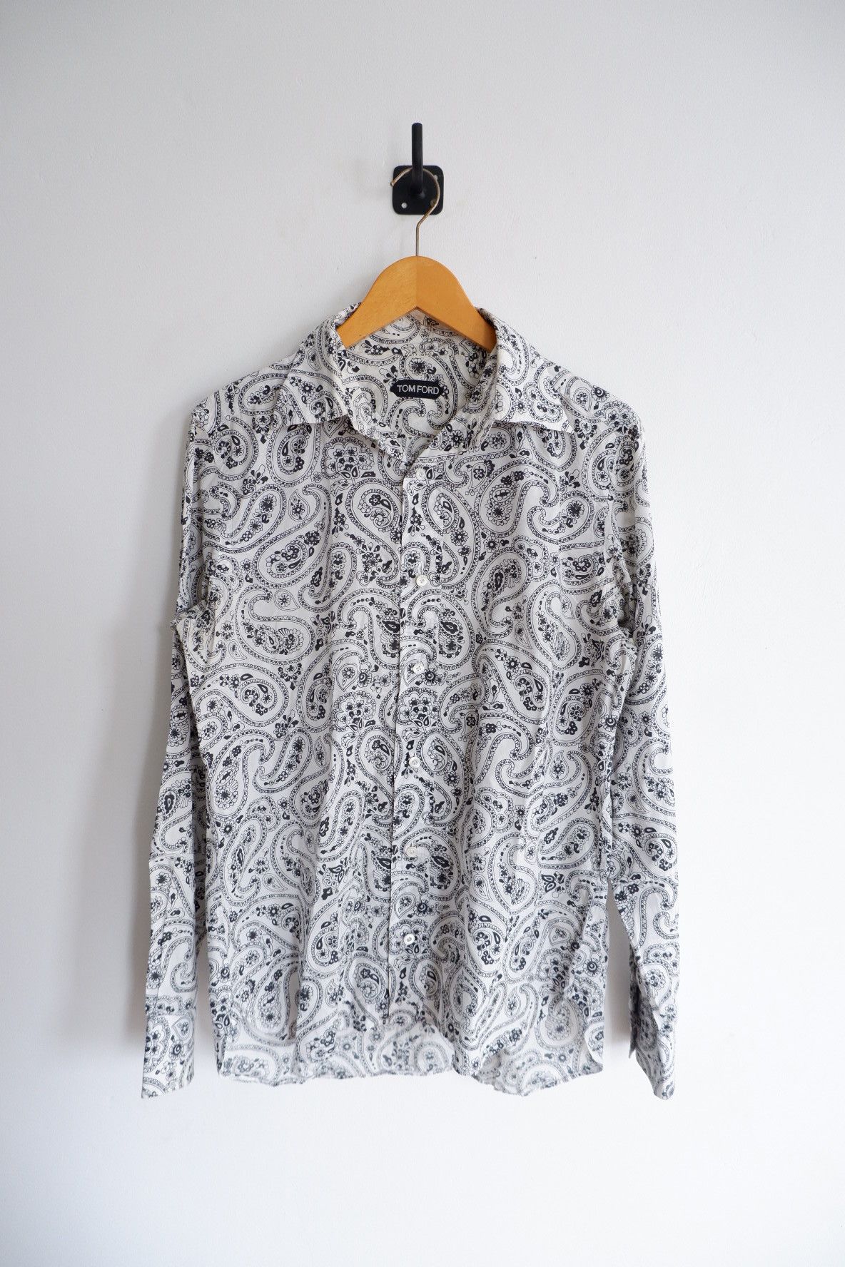 image of Vintage Tom Ford Paisley Printed Shirt, Men's (Size Medium)