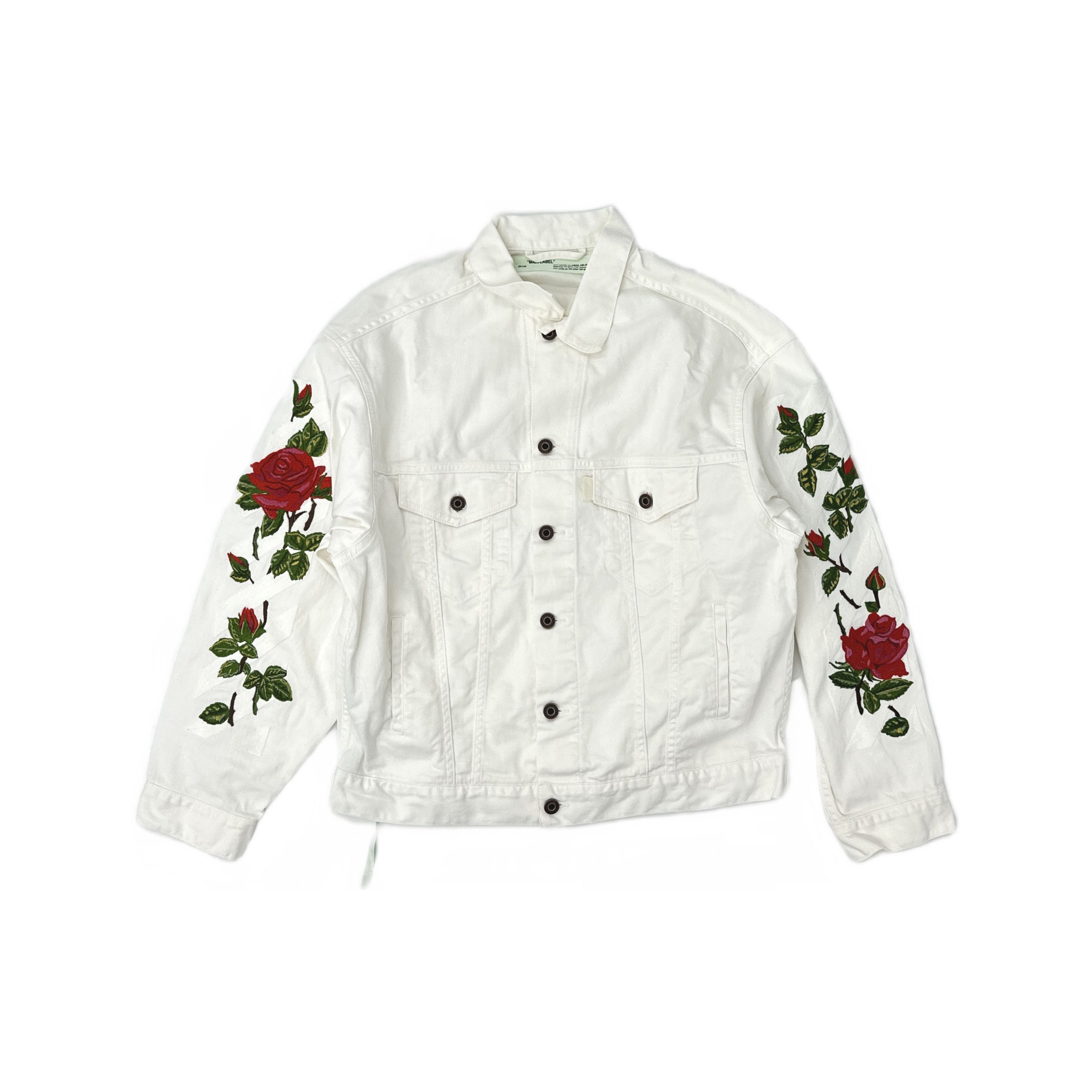 Off-White OFF-WHITE Rose Embroidery Denim Jacket Size S Size US S / EU 44-46 / 1 - 1 Thumbnail