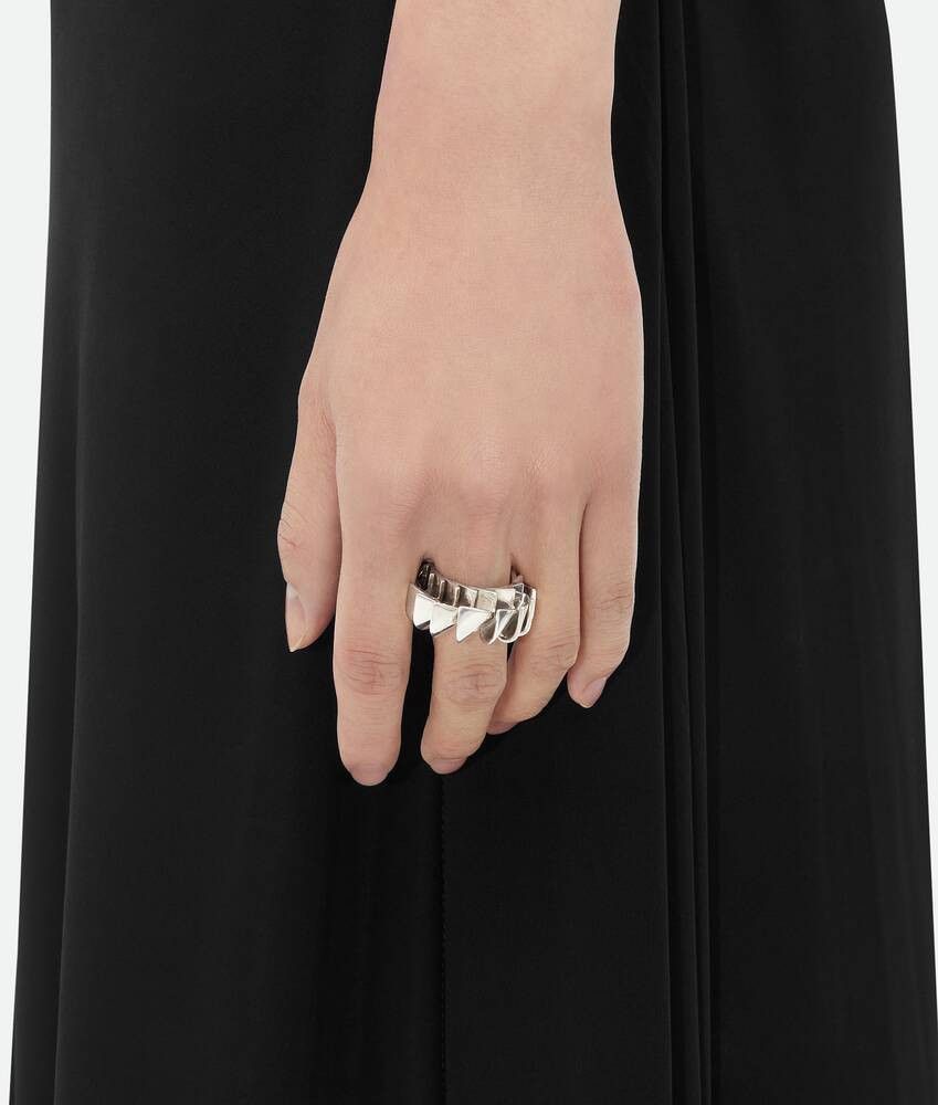 Bottega Veneta o1n1vont1124 Size: 15 / Pleat Ring in Silver Size ONE SIZE - 2 Thumbnail