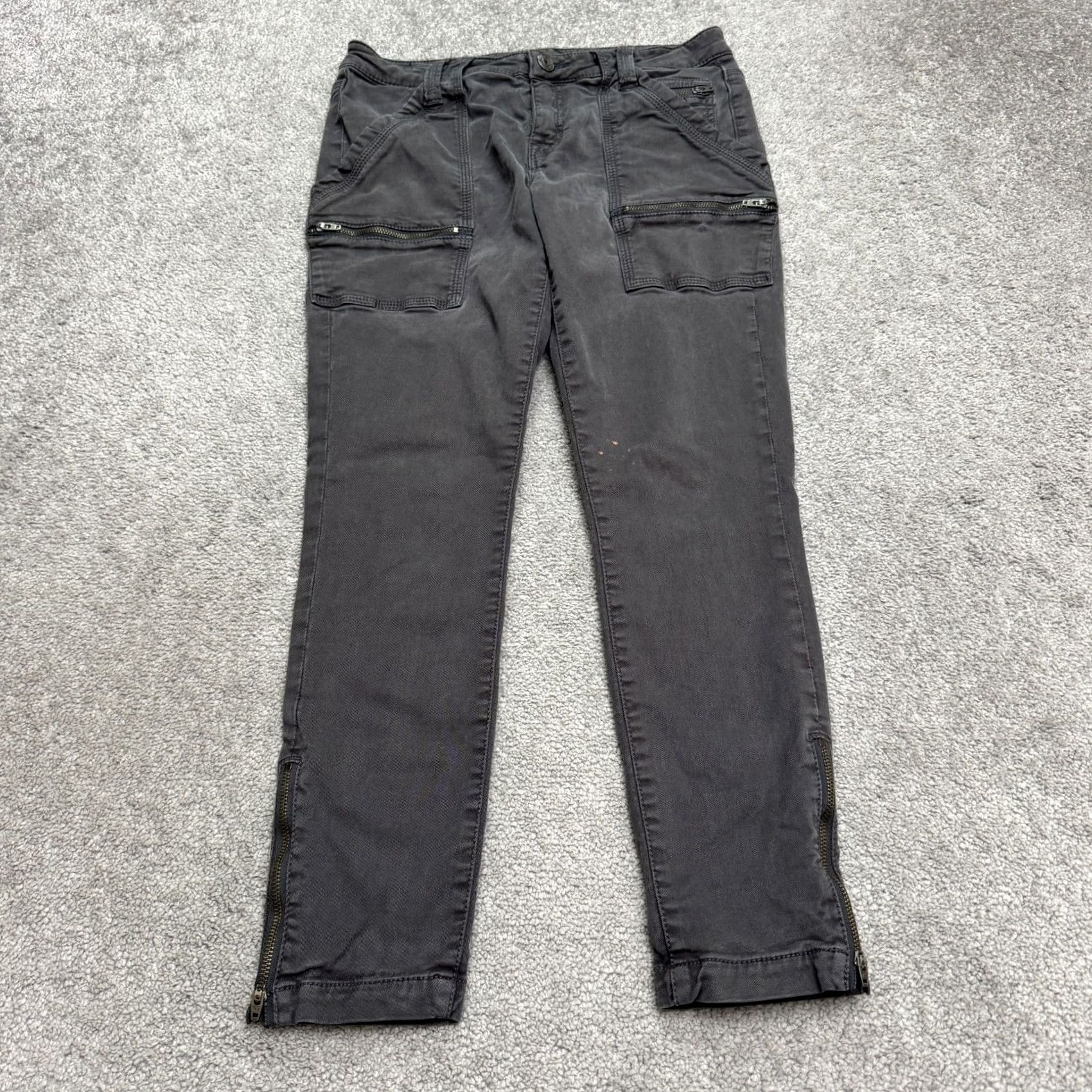 Joie JOIE Skinny Jeans Women 28 Dark Gray Mid Rise Stretch Cargo Ankle Zip Denim Size 28" / US 6 / IT 42 - 3 Thumbnail