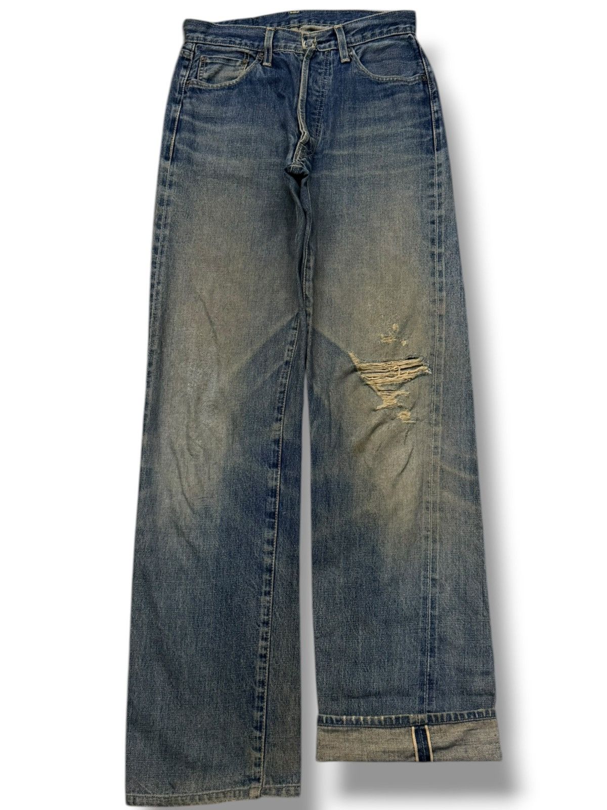 Blue Blue Japan Vintage Blue Way Co.Ltd Japanese Selvedge Denim | W29 Size US 29 - 2 Thumbnail