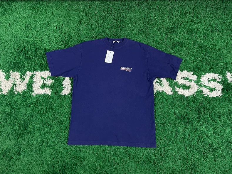 Balenciaga Balenciaga Blue Cola Wave Short Sleeve Size US S / EU 44-46 / 1 - 1 Thumbnail
