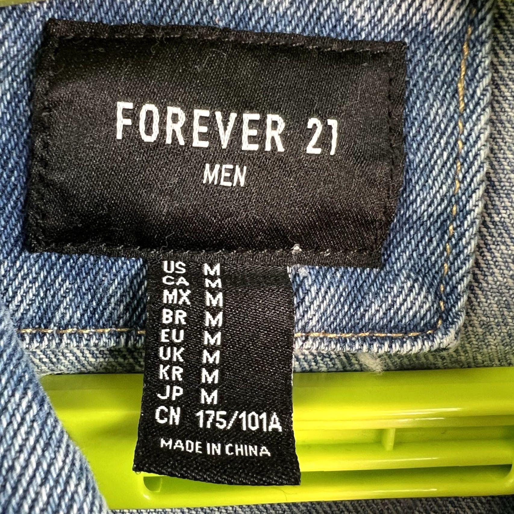 Forever 21 Forever 21 Denim Moto Jacket Mens Size M Blue Casual Riding Classic 80s Size US M / EU 48-50 / 2 - 6 Thumbnail