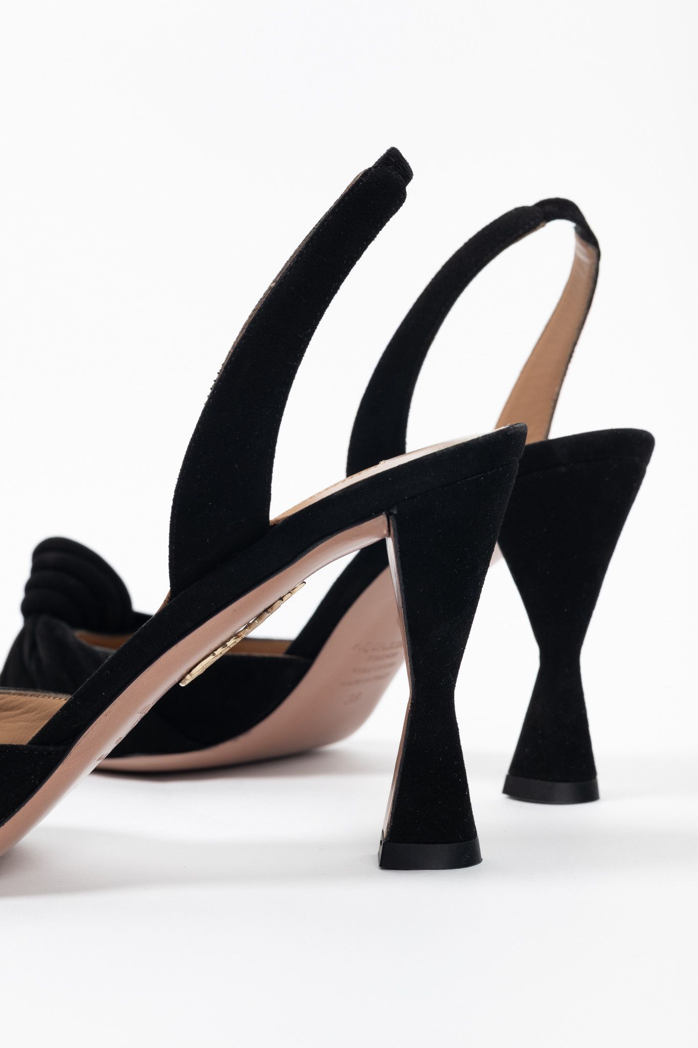 Aquazzura Aquazzura Kiki Sling 85 Black Suede Knotted Heels Size US 7.5 / IT 37.5 - 8 Thumbnail