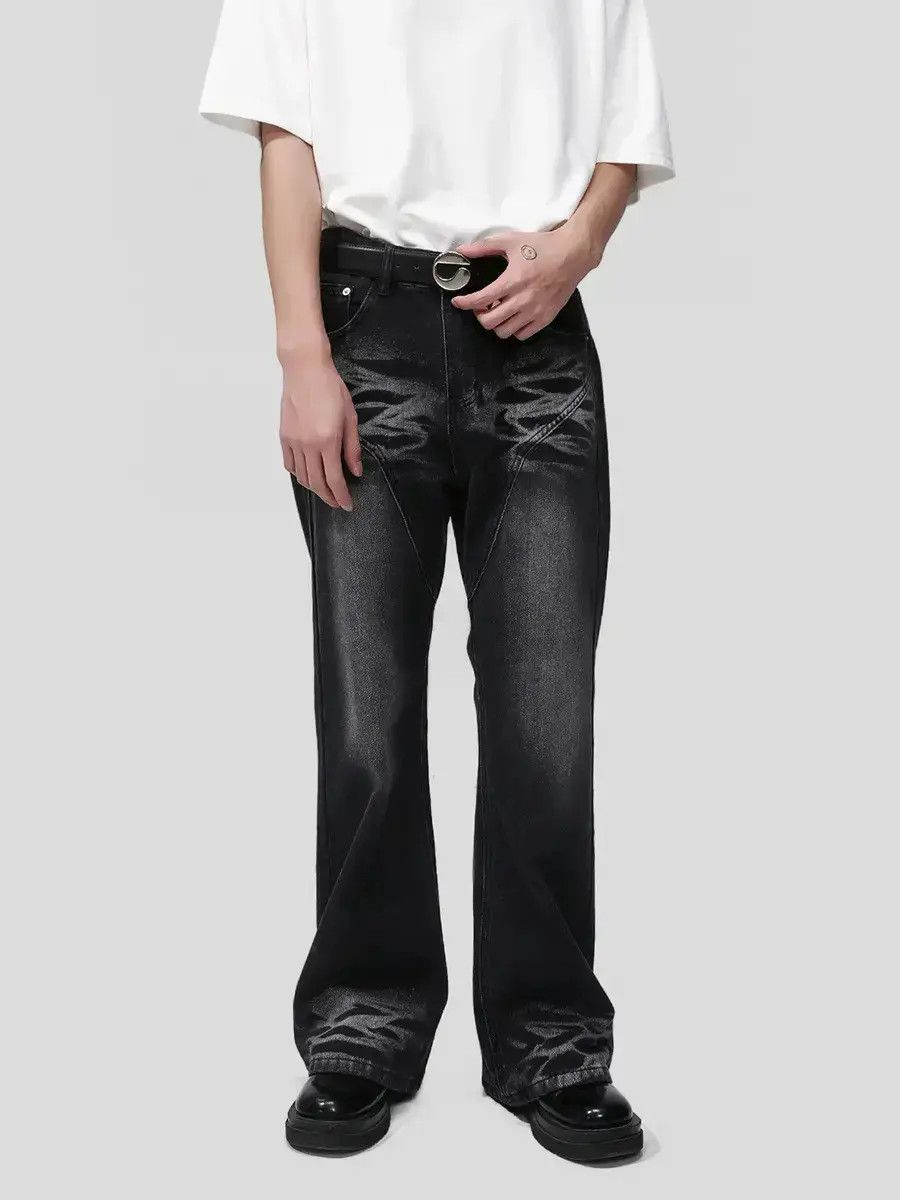 Japanese Brand Retro loose washed straight leg jeans Size US 32 / EU 48 - 2 Thumbnail