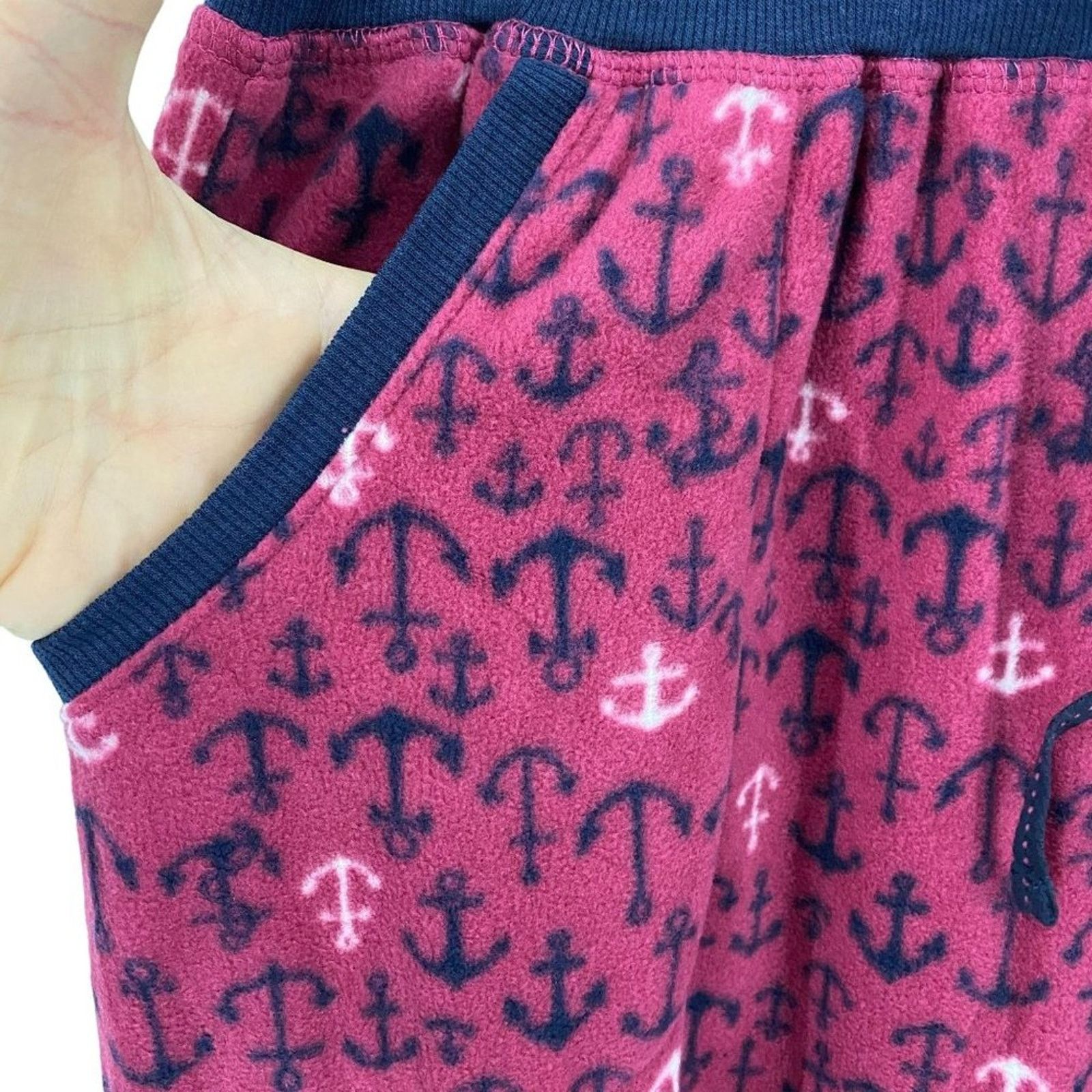 Nautica Nautica Womens Navy Anchor Print Fleece Pajama Set Medium Size ONE SIZE - 7 Thumbnail