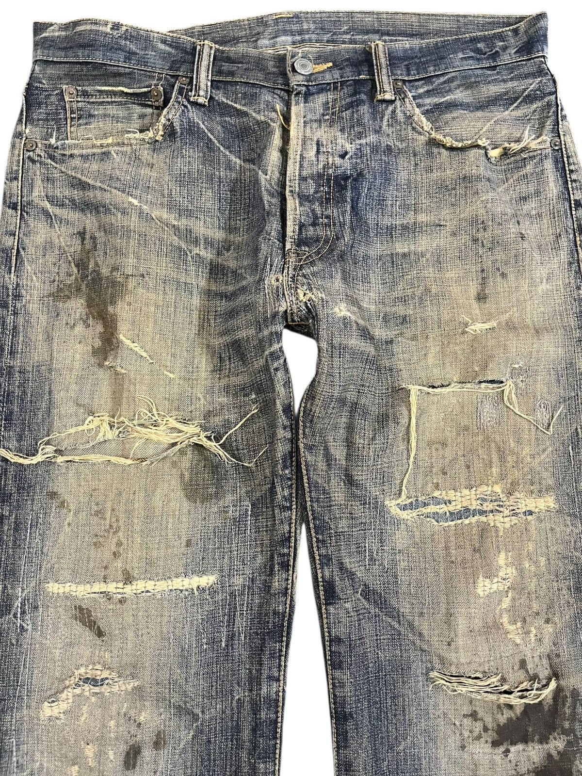 Eternal × If Six Was Nine × Japan Blue Vintage Eternal Mudwash Ripped Distressed Denim Size US 35 - 3 Thumbnail
