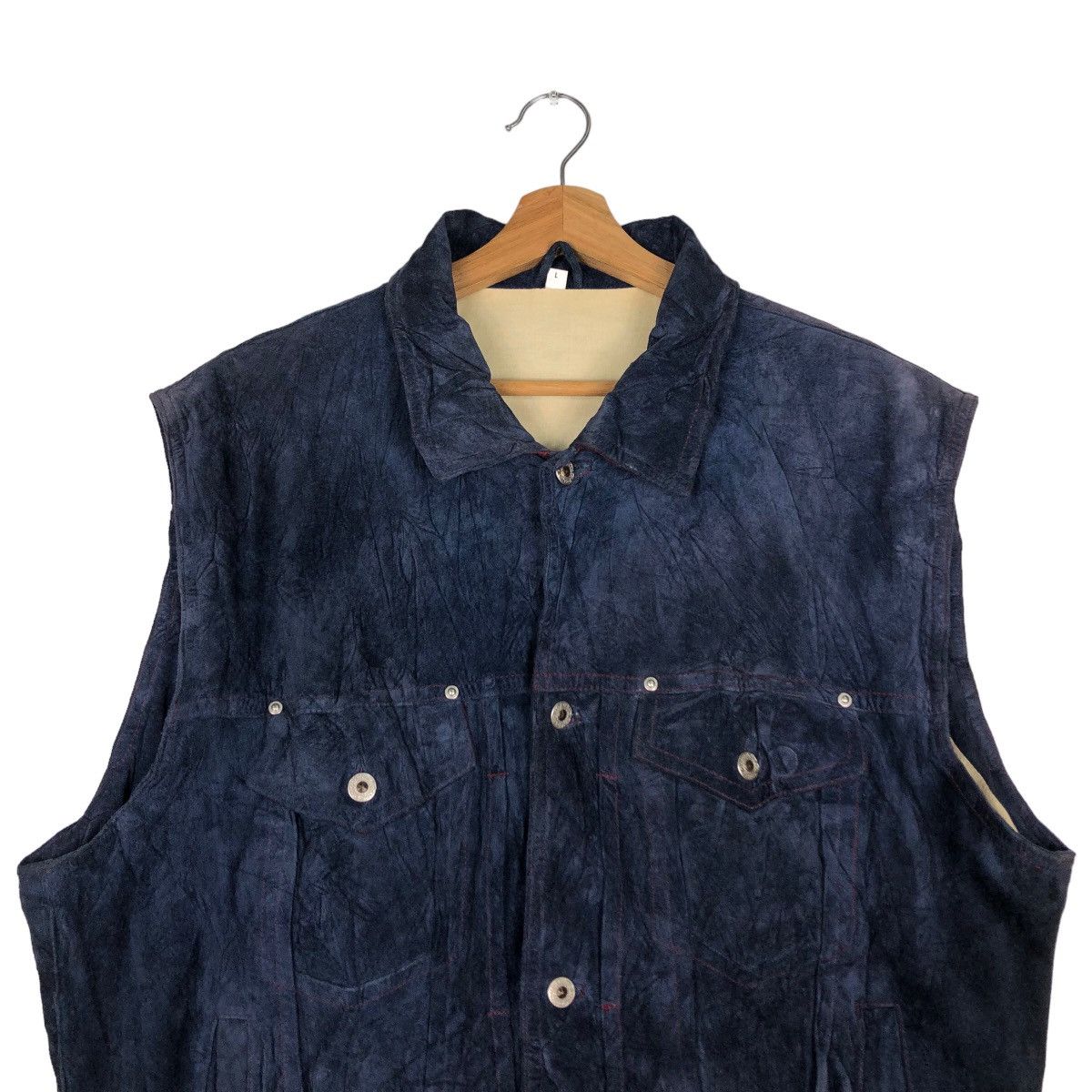 Japanese Brand 🔥Suede Leather Biker Vest Cuir Vera Pelle Japan Size US L / EU 52-54 / 3 - 3 Thumbnail