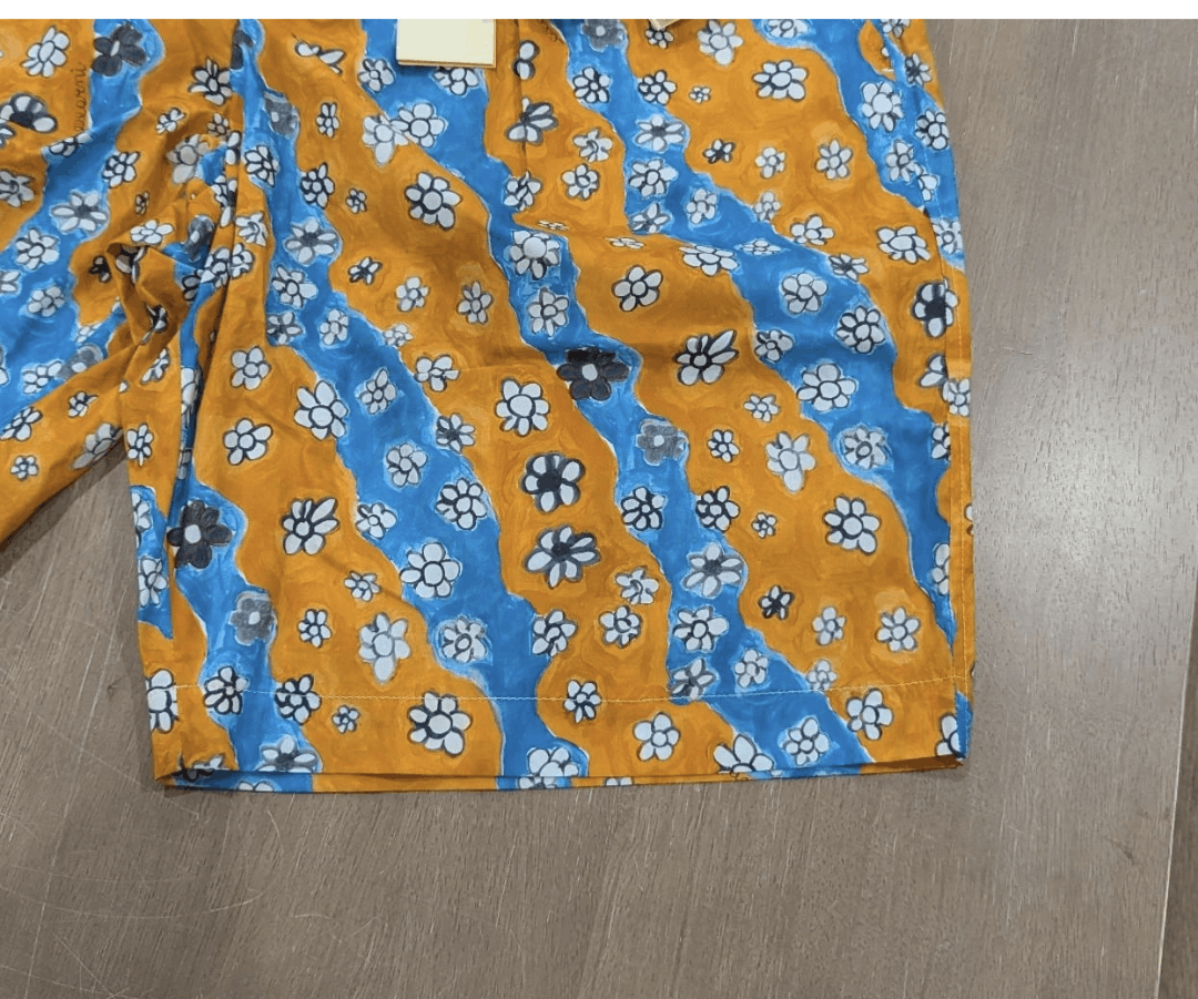 Marni MARNI Striped Floral Bermuda Shorts Blue/Orange 52 US 36 Size US 36 / EU 52 - 2 Thumbnail