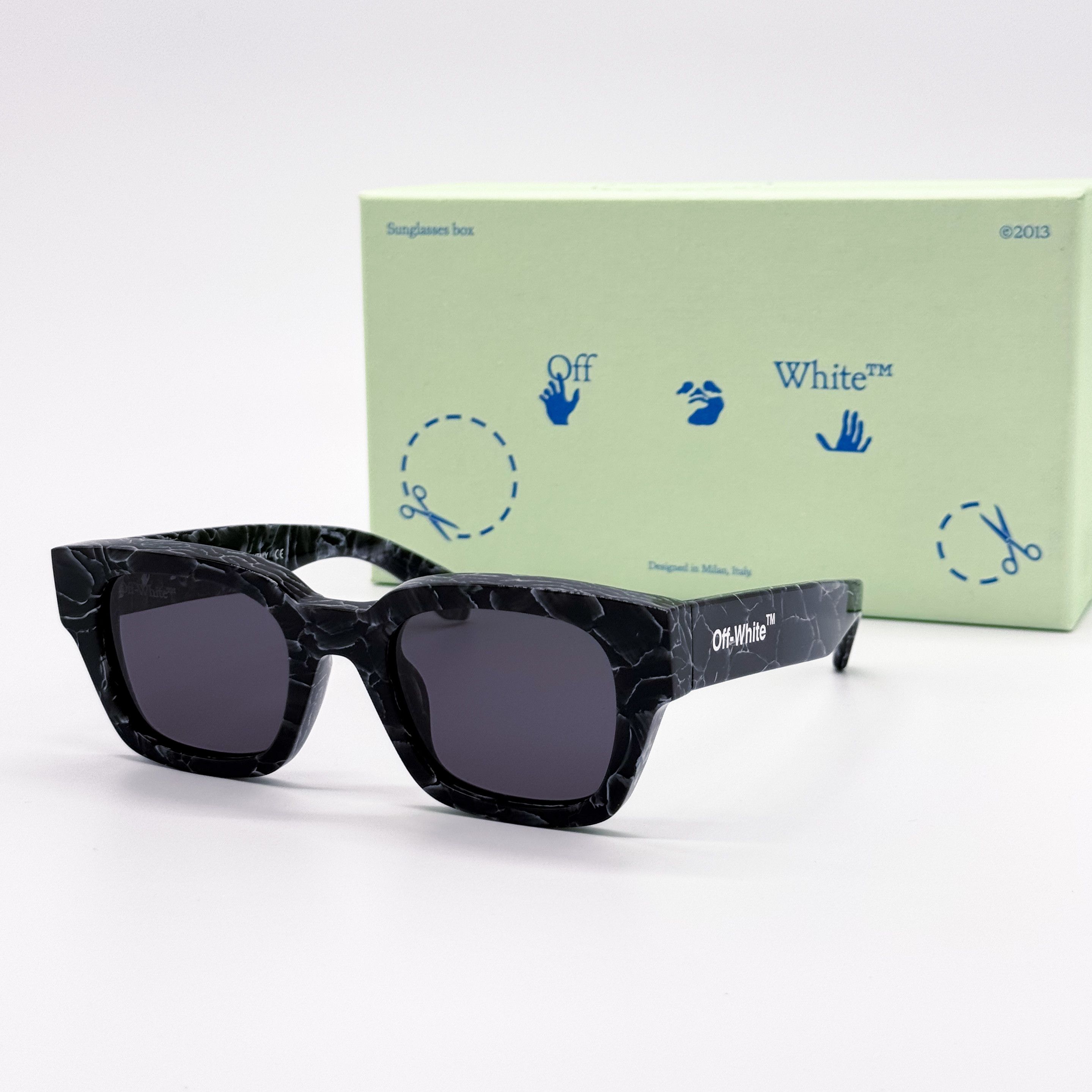 Off-White NEW OFF-WHITE ZURICH 107 BLACK MARBLE UNISEX SUNGLASSES Size ONE SIZE - 1 Thumbnail