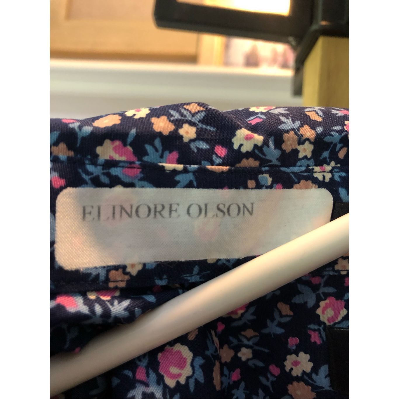 Lands' End Lands End (Elinore Olsen engraved) Women’s Blue and Pink Floral Collared Button Up Long Sleeve Blouse Size Petite 12 Size XL / US 12-14 / IT 48-50 - 6 Thumbnail