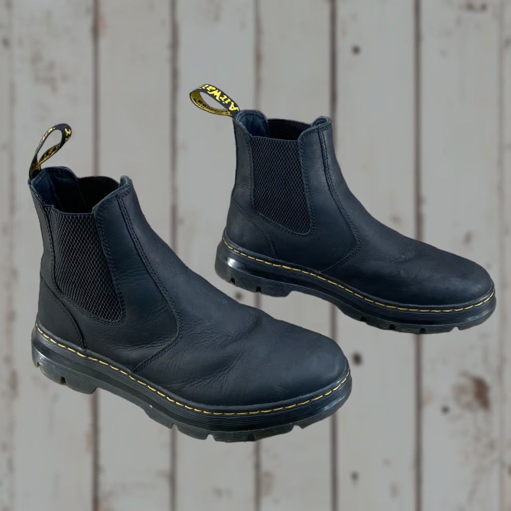 Dr. Martens Dr. Martens Chelsea Unisex Boots Leather Black 9 Mens 10 Womens Embury AirWair Chelsea Ankle Boots Size US 8 / IT 38 - 1 Thumbnail