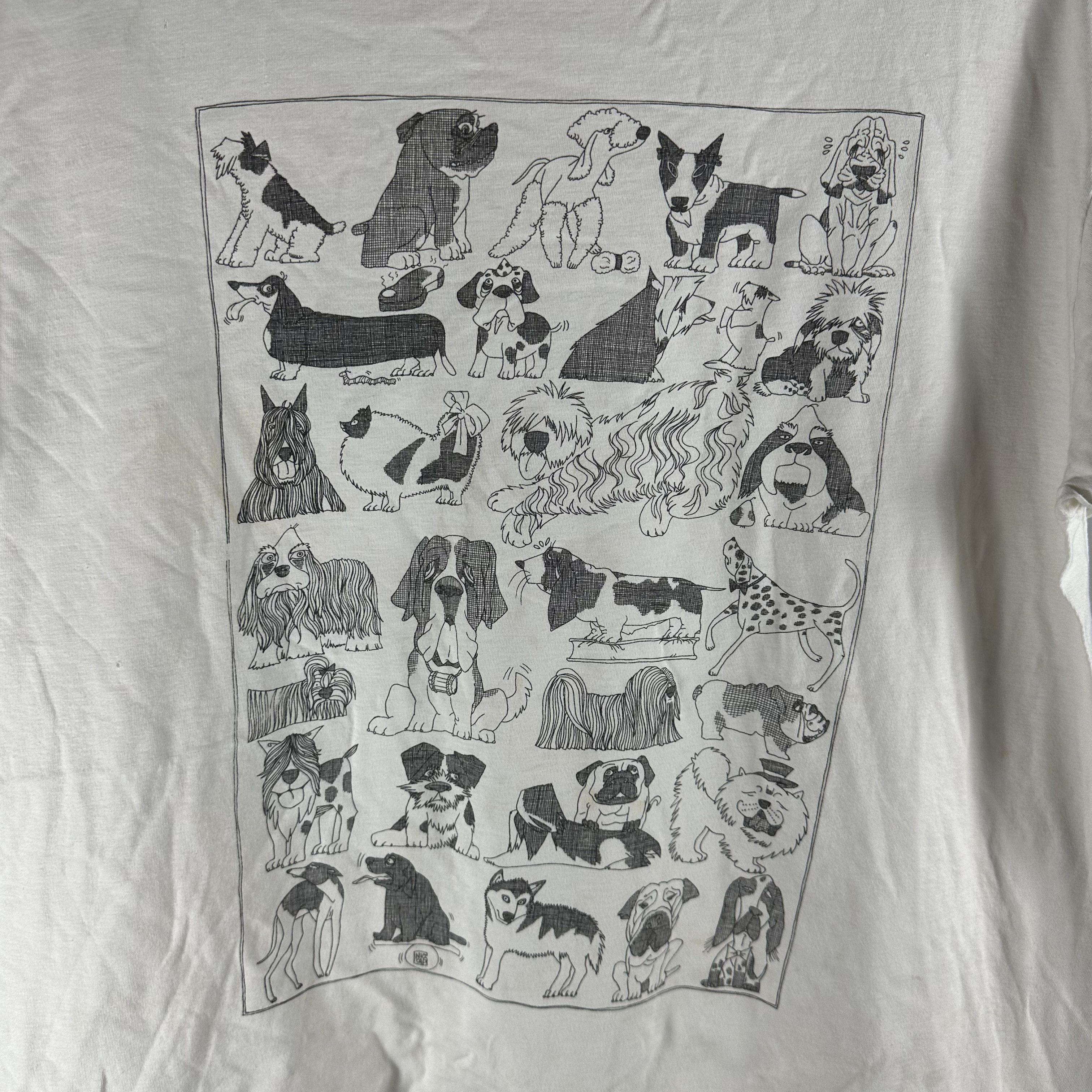 Vintage ​Vintage 90s Dog Breeds Drawing Artwork Graphic T-shirt Size US L / EU 52-54 / 3 - 2 Thumbnail