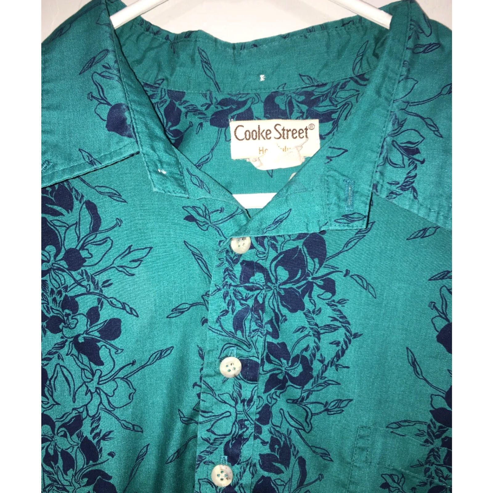 Vintage VINTAGE Cooke Street Honolulu Floral Mens Pocket Polo Shirt Size L Green Size US L / EU 52-54 / 3 - 4 Thumbnail