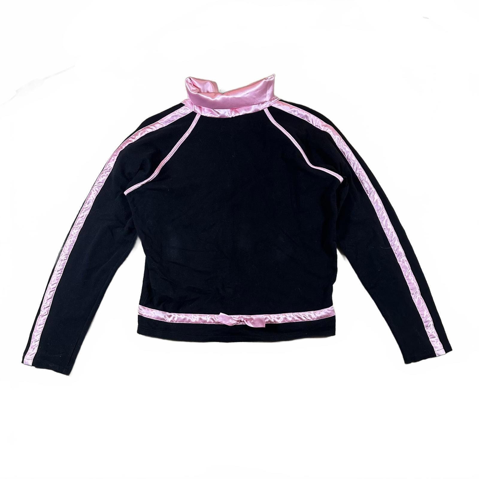 Other Women’s Tracksuit Pajama Set Size Black Silk Pink Trim M Y2K Size M / US 6-8 / IT 42-44 - 3 Thumbnail