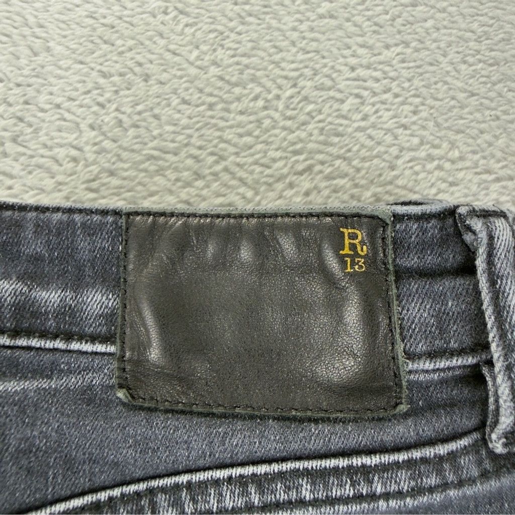 R13 R13 Women's Size 24x25 Jenny Mid Rise w/ Double Shred Hems B Size 24" / US 00 / IT 34 - 12 Thumbnail