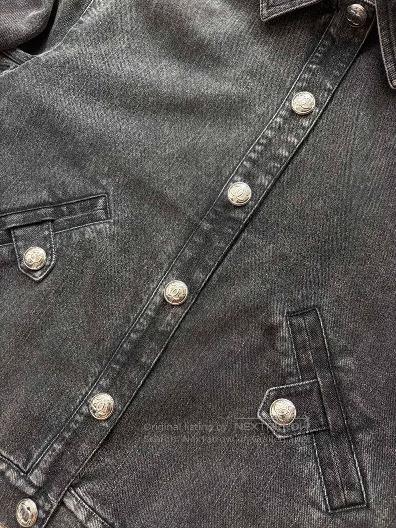Chanel Chanel Dark grey denim jacket Size XXS / US 00 / IT 34 - 3 Thumbnail