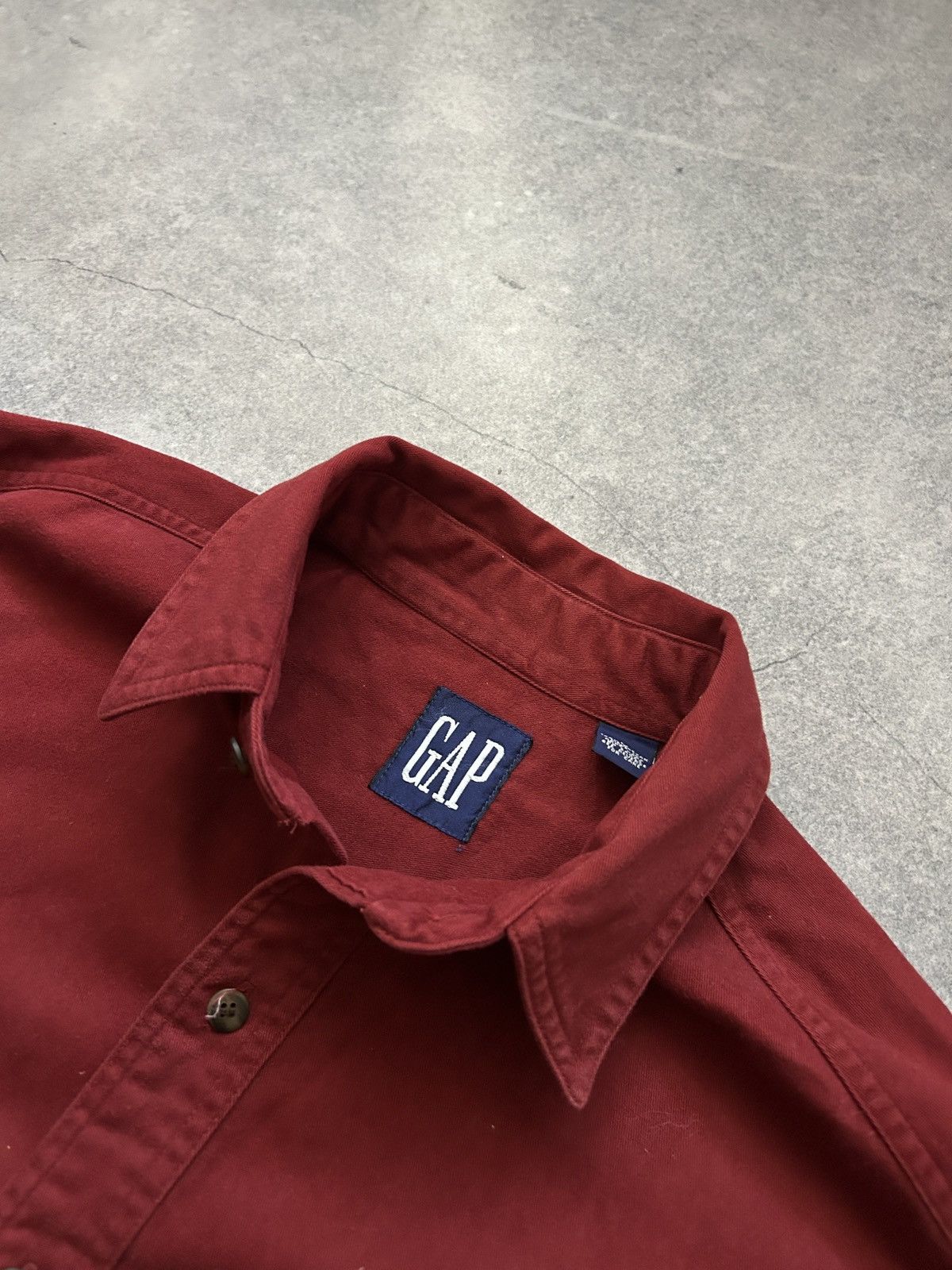 Gap × Vintage Vintage GAP Heavy Button’s-shirt mens burgundy Size US M / EU 48-50 / 2 - 5 Thumbnail