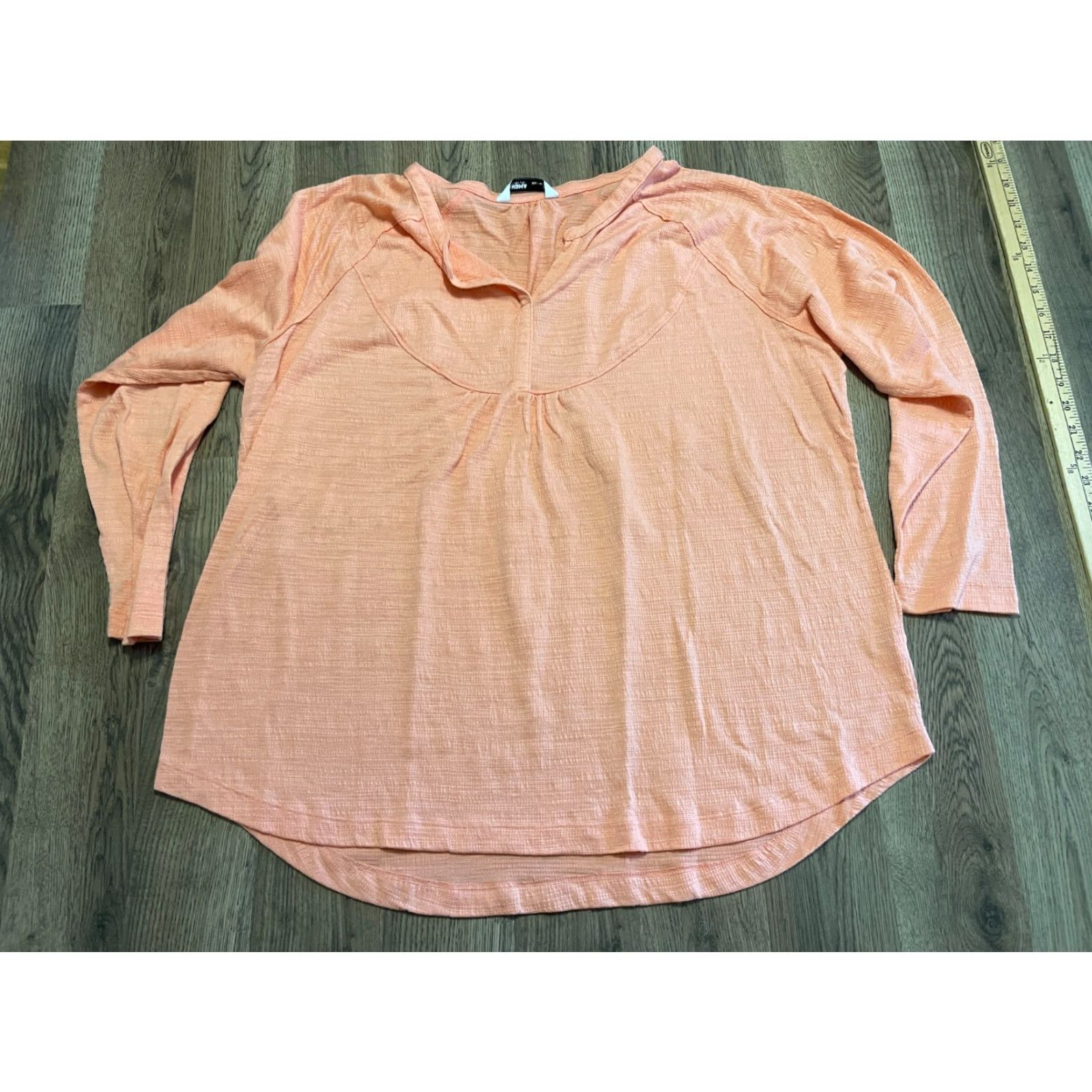 Vintage **Women's Plus Size 1X Orange V-neck Long Sleeve Sonoma Shirt** User: Women's Plus Size 1X Orange V-neck Long Sleeve Sonoma Shirt Size XL / US 12-14 / IT 48-50 - 2 Thumbnail
