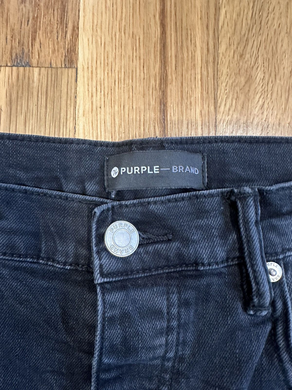 Purple Brand Purple Brand Knee Hole Black Denim Jeans Size 34 Size US 34 / EU 50 - 4 Thumbnail