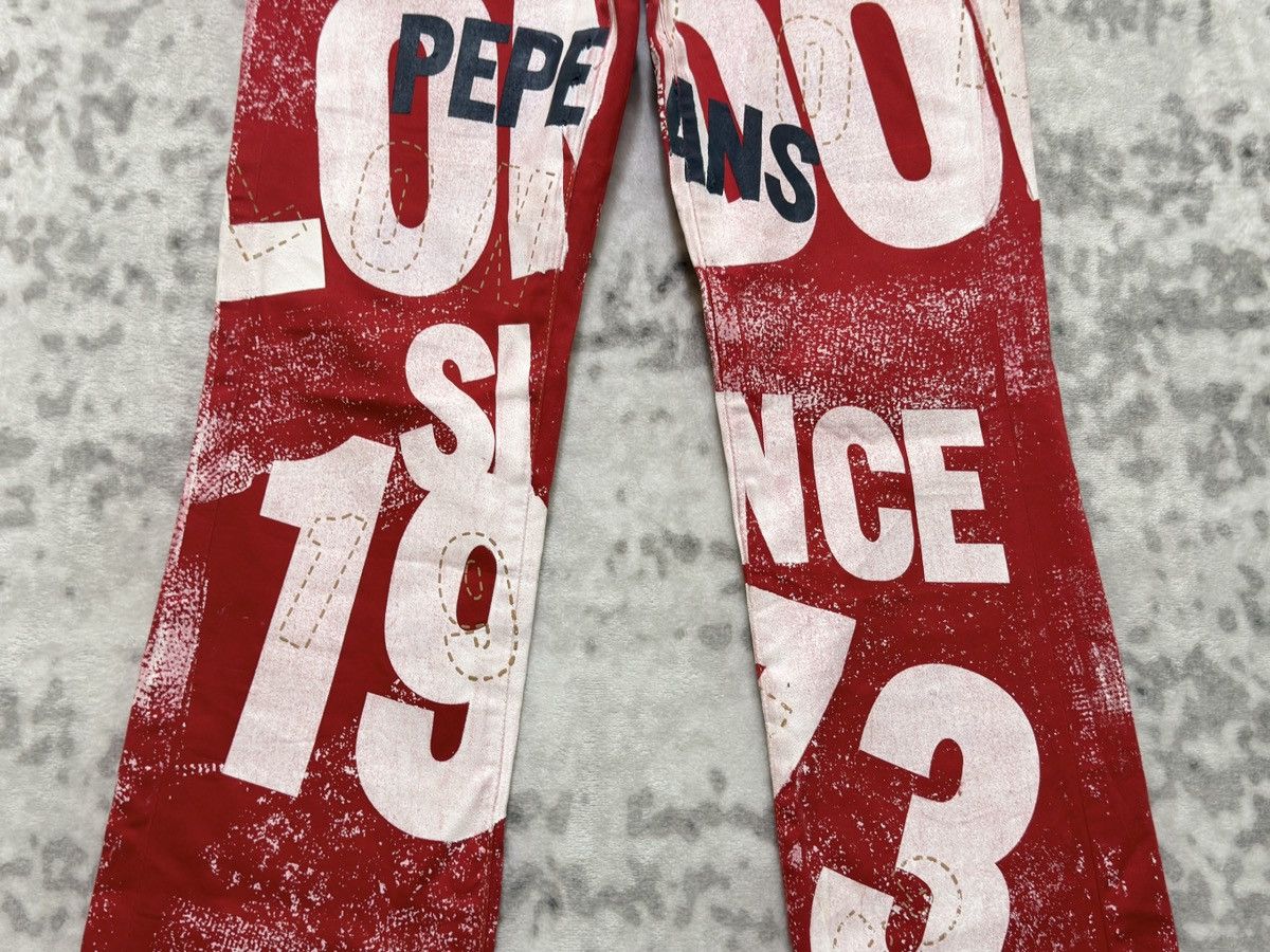 If Six Was Nine Pepe Jeans London Y2K Flare Pant Distressed Red Wash Size US 26 / EU 42 - 6 Thumbnail