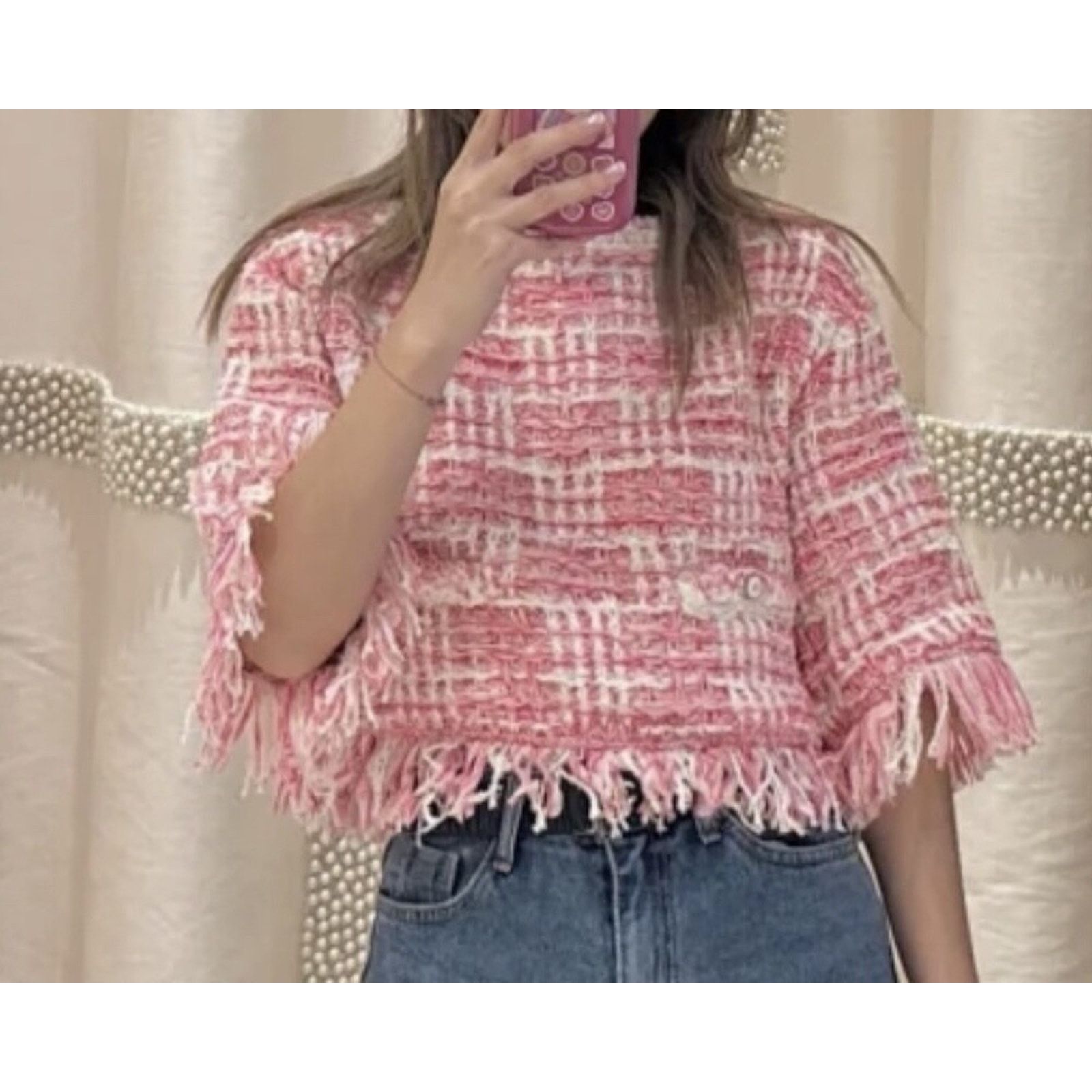 Chanel Chanel 24P Tweed CC Logo Short Sleeve Pullover Top 38 Size XS / US 0-2 / IT 36-38 - 9 Thumbnail