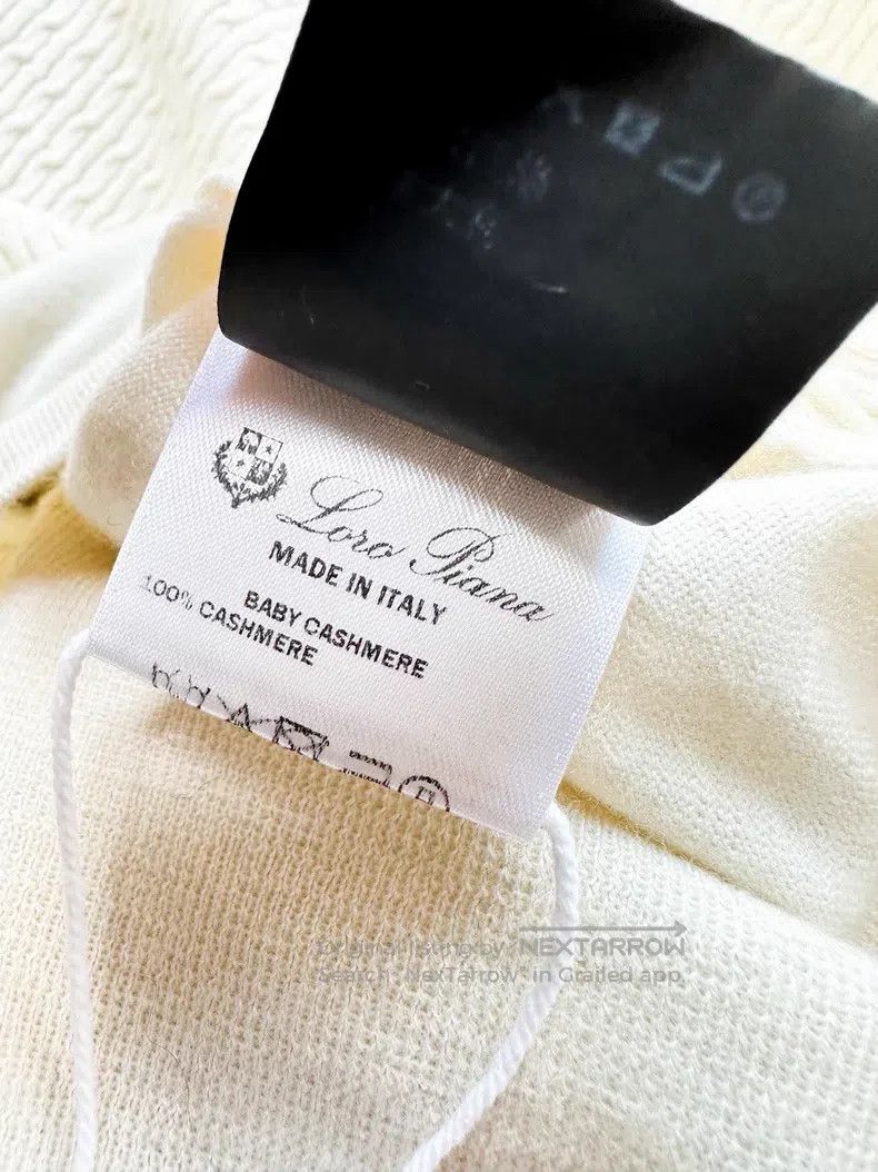 Loro Piana Loro Piana Off-white long-sleeve cashmere cable knit top Size XS / US 0-2 / IT 36-38 - 6 Thumbnail