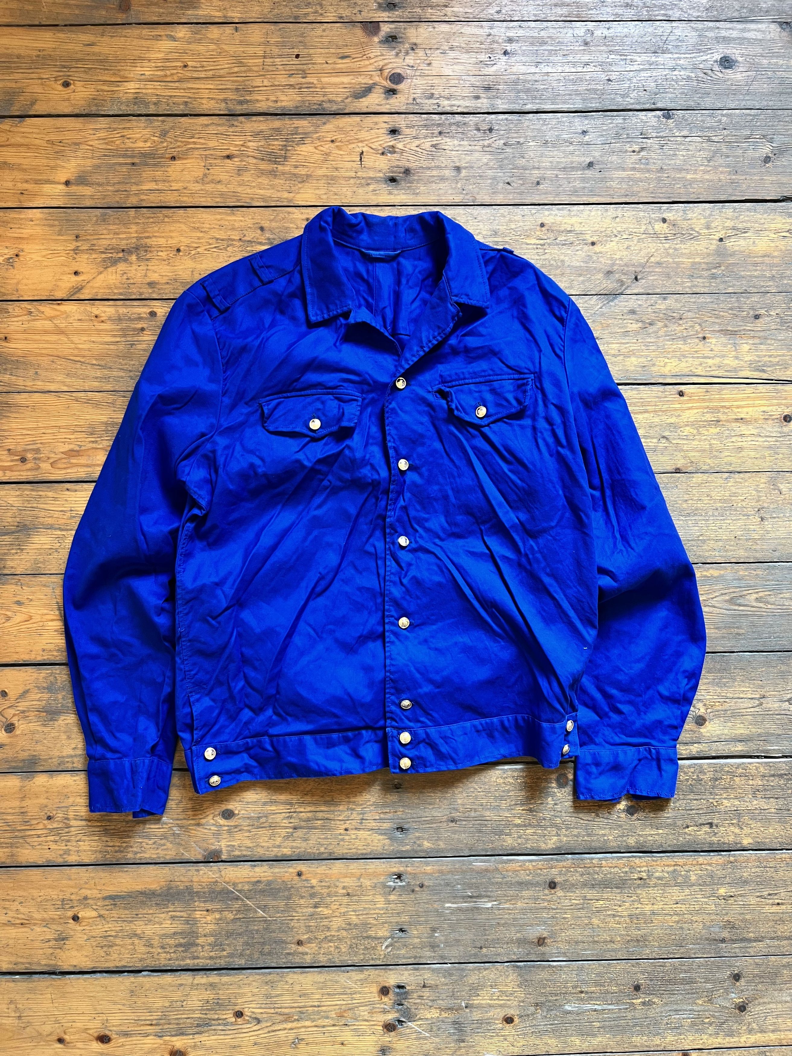 Vintage Retro 1960s 70s Indigo Button Sea Navy USA Shirt Jacket Size US M / EU 48-50 / 2 - 3 Thumbnail