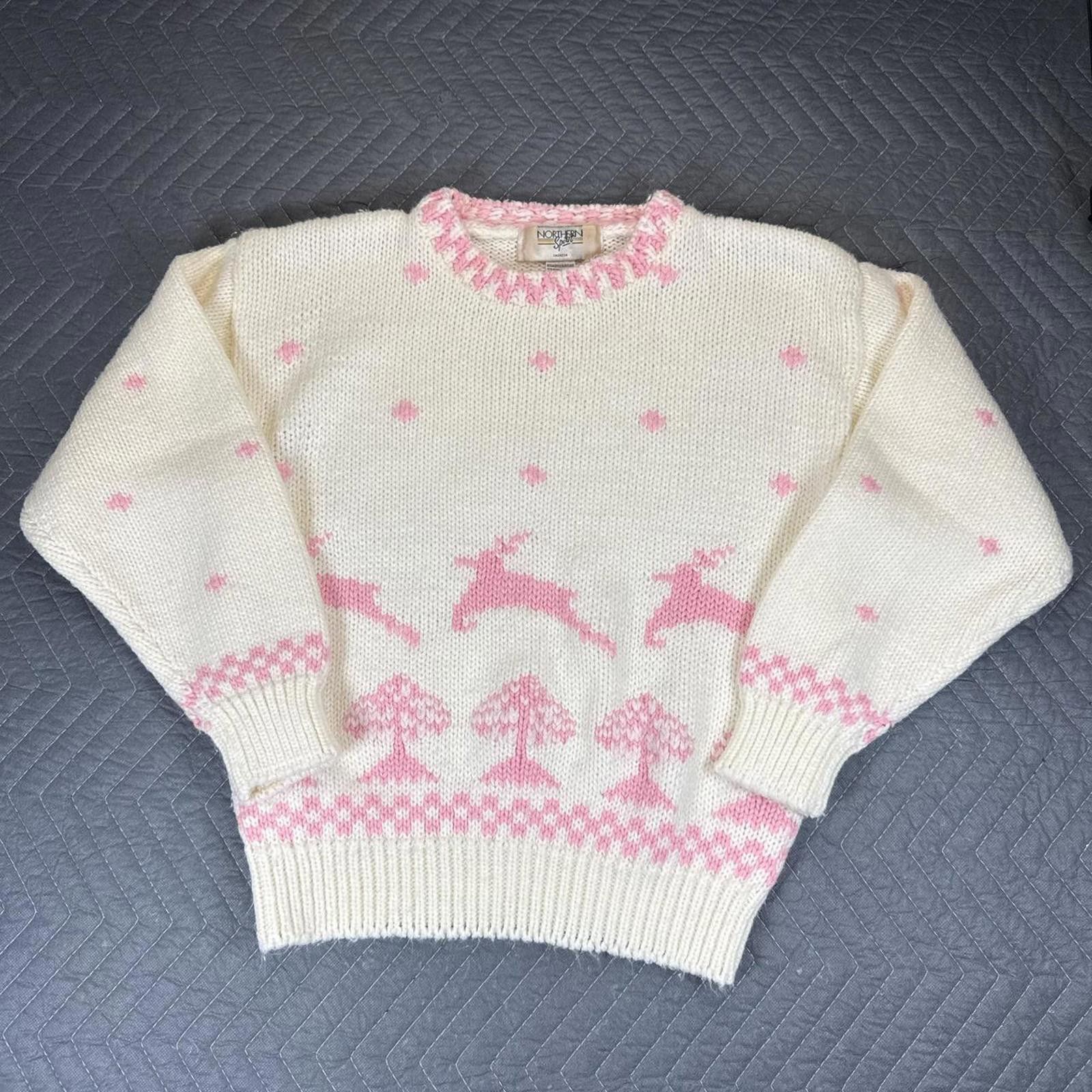 Other Vintage knit sweater with pink motif details. Size S / US 4 / IT 40 - 1 Thumbnail