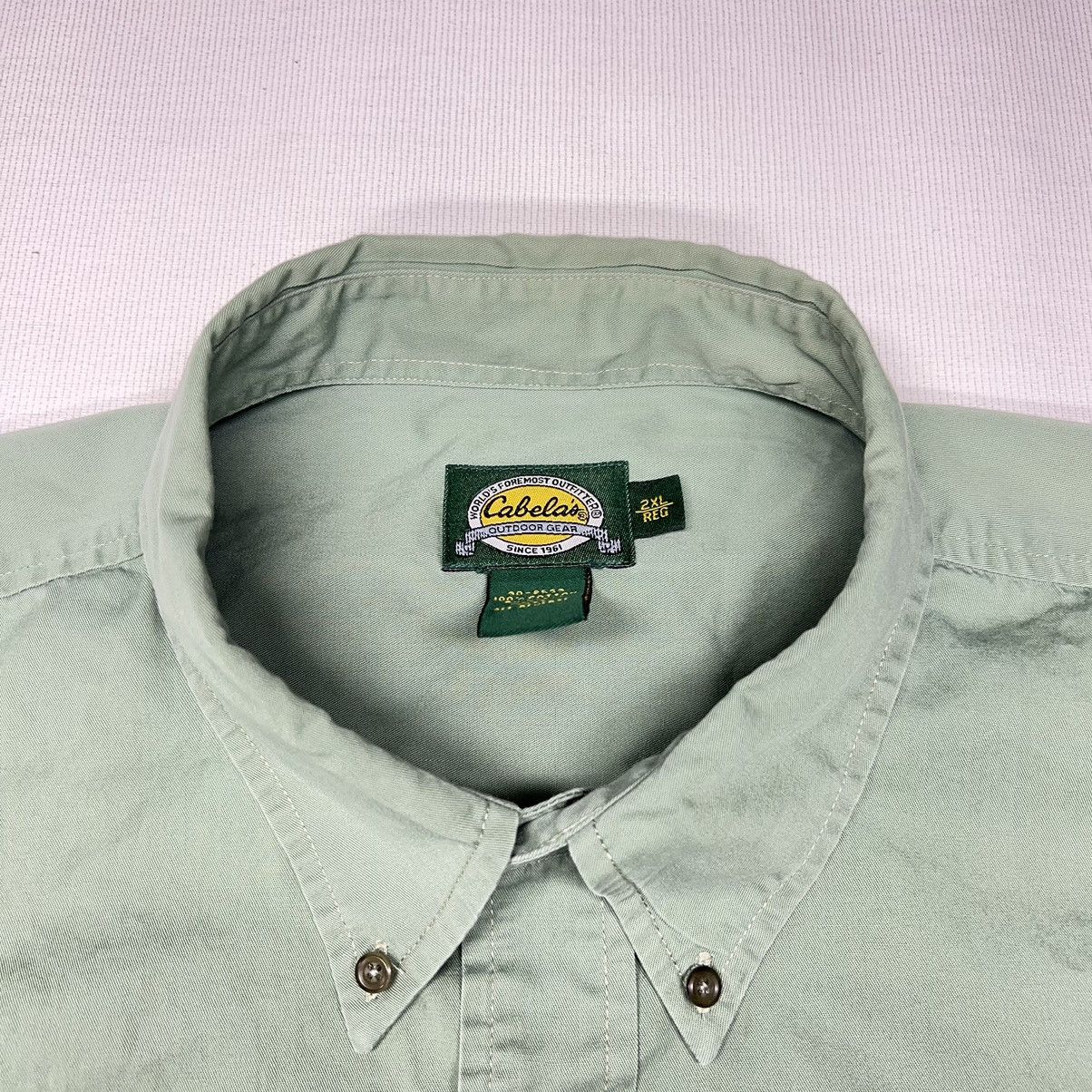 Cabelas Cabelas Button Down Shirt Green Short Sleeve Outdoor Gear Size US XXL / EU 58 / 5 - 5 Thumbnail