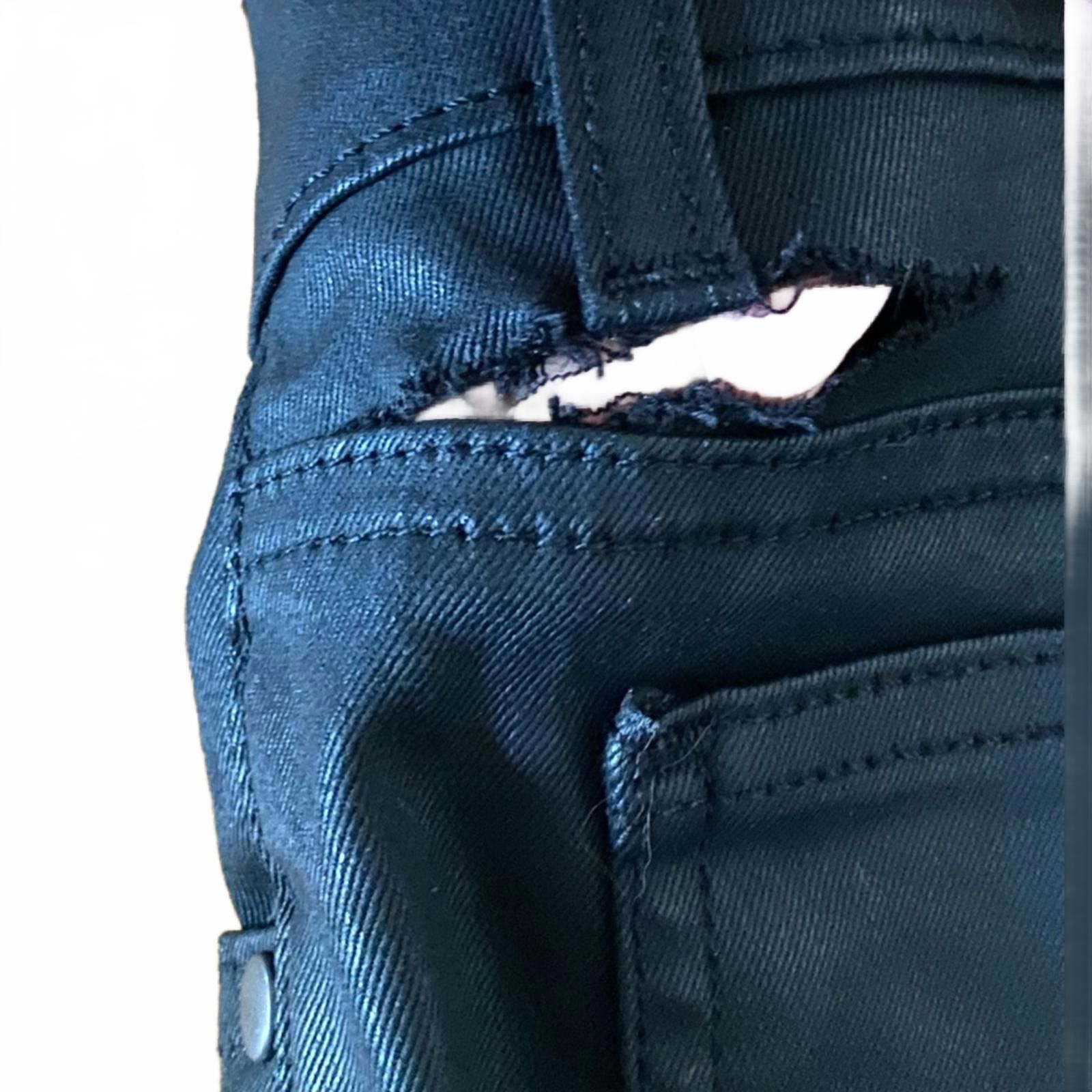 Eileen Fisher Eileen Fisher Black Wax Coated Skinny Pants 6 Mid Rise AS-IS Size 28" / US 6 / IT 42 - 8 Thumbnail