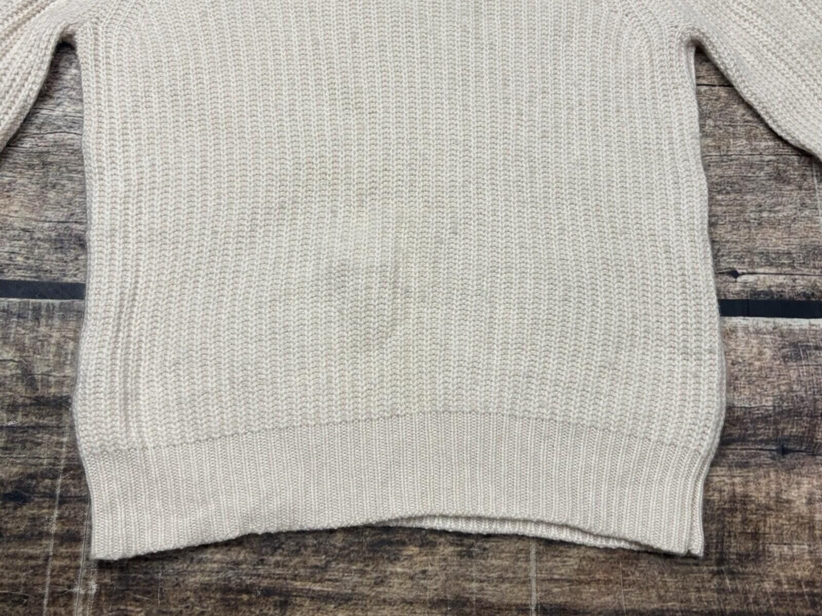 The Unbranded Brand Cashmere Sweater Womens XS Ivory Crew Neck Pullover Chunky Size XS / US 0-2 / IT 36-38 - 6 Thumbnail