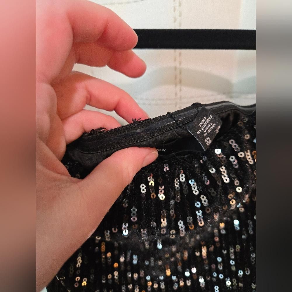 Designer Vero Moda Sequin Crop Top Size XS / US 0-2 / IT 36-38 - 3 Thumbnail