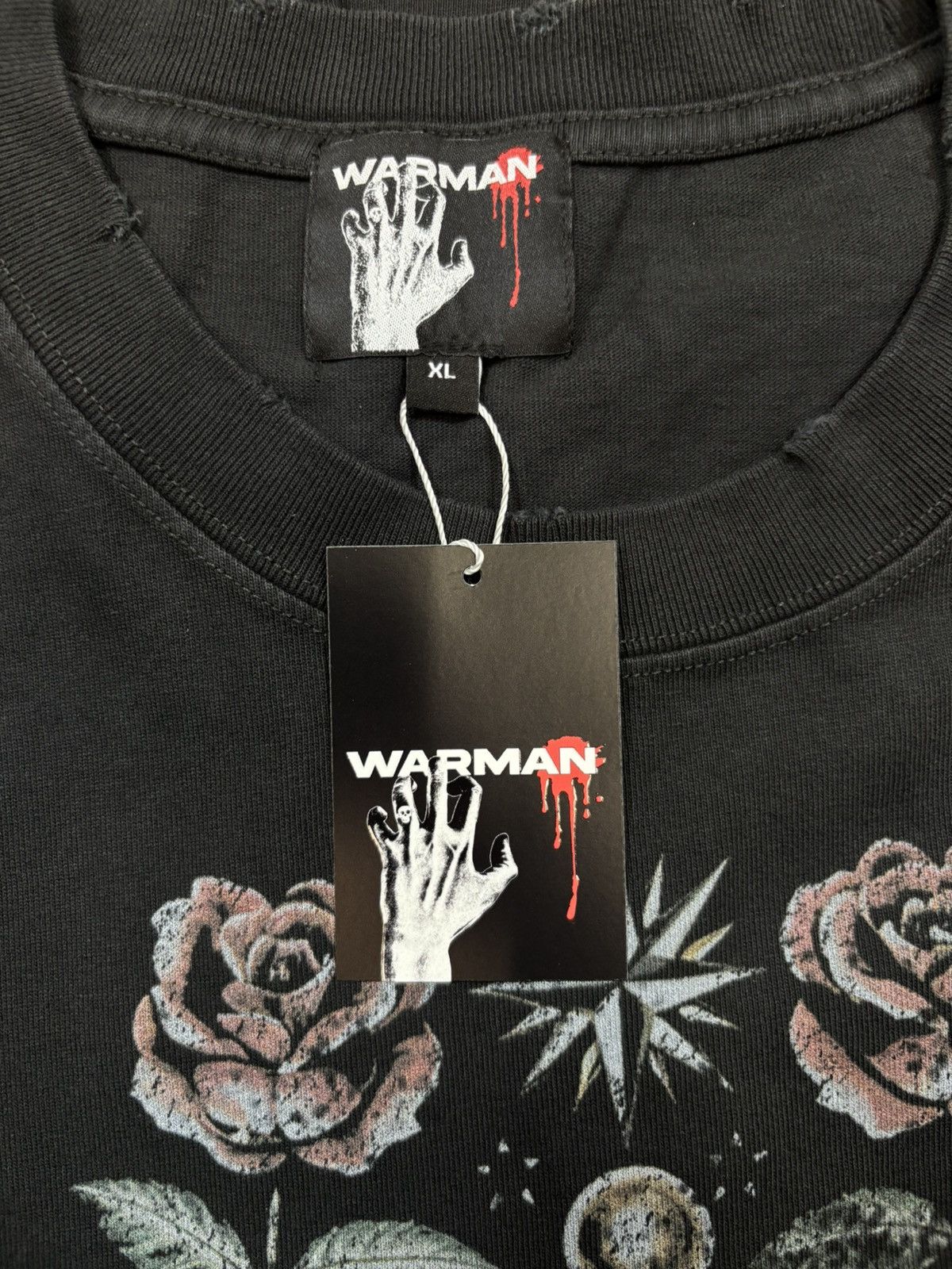 Vintage Warman Gothic Sacred Heart & Wings Graphic T-Shirt, Black Size US XL / EU 56 / 4 - 8 Thumbnail