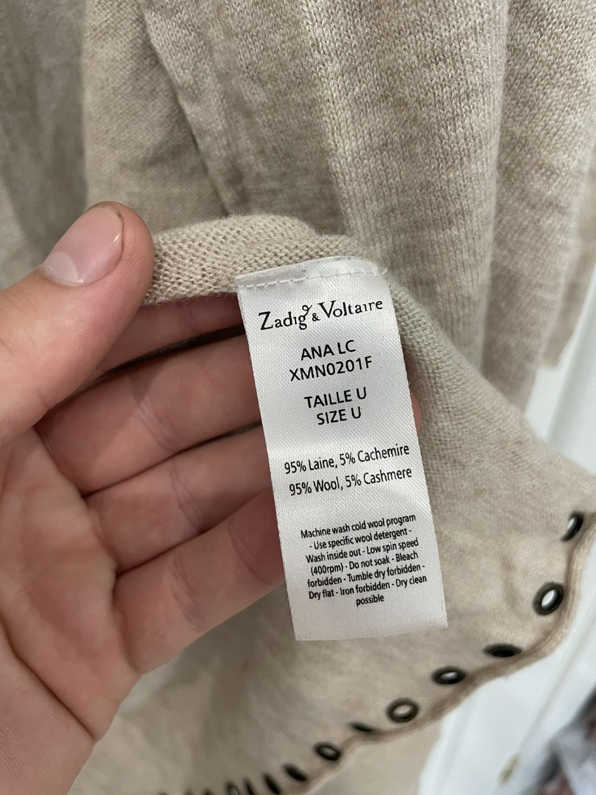 Zadig & Voltaire Zadig Voltaire Wool Blend Oversized Cardigan Open Front Size ONE SIZE - 6 Thumbnail