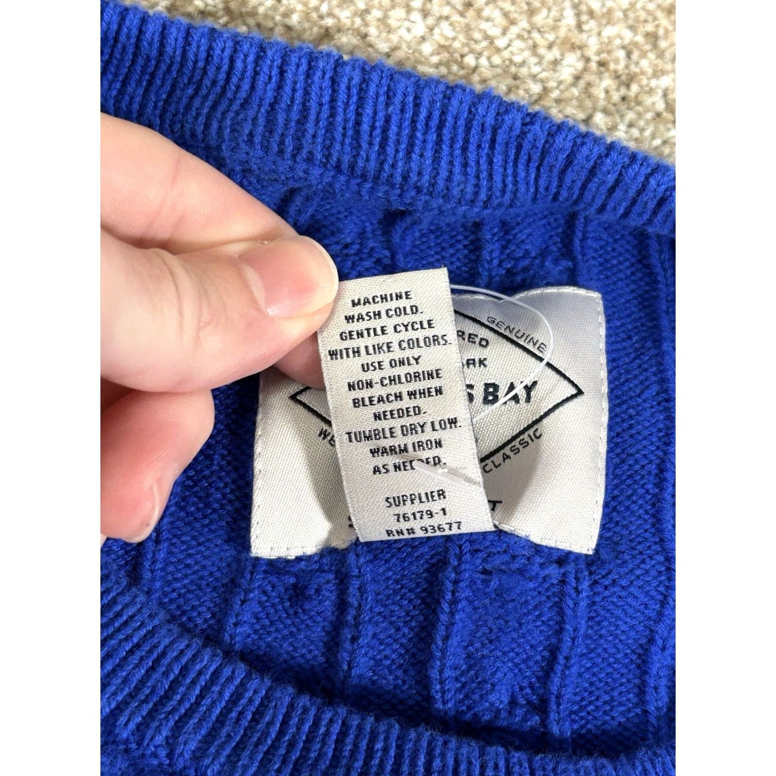 Vintage St. John's Bay Sweater Mens XL Blue Cable Knit Crewneck Pullover Size US XL / EU 56 / 4 - 5 Thumbnail