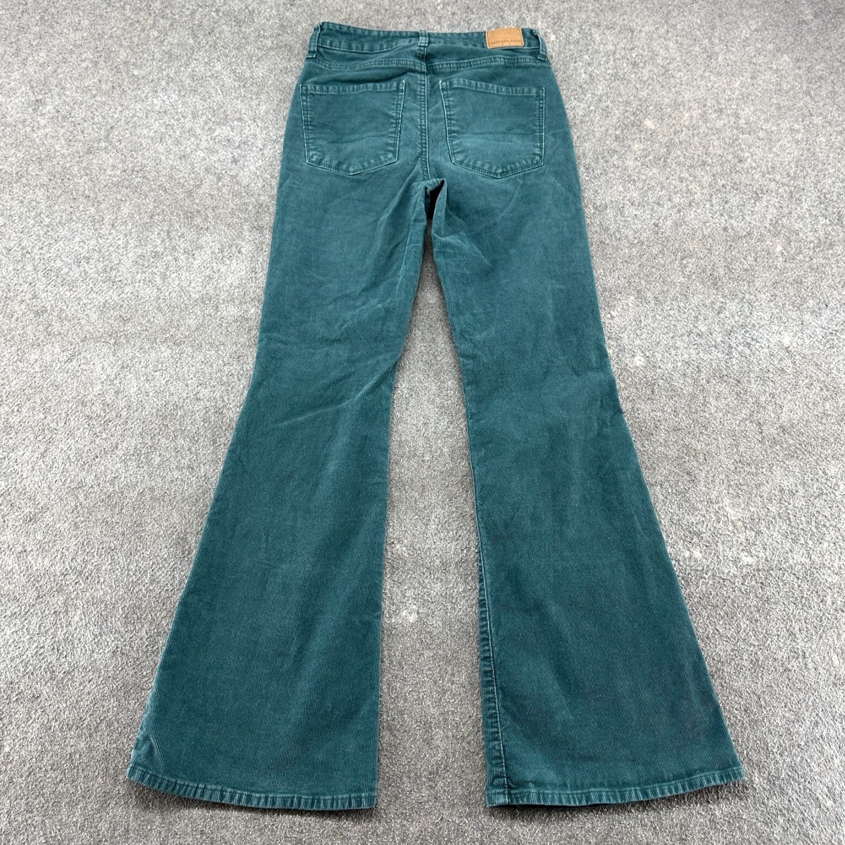 American Eagle Outfitters American Eagle Outfitters Pants Womens 2 Green Corduroy Super Hi Rise Flare Stretch Cotton Modern Retro 30 Inseam Buttons Pockets Casual Size 26" / US 2 / IT 38 - 7 Thumbnail