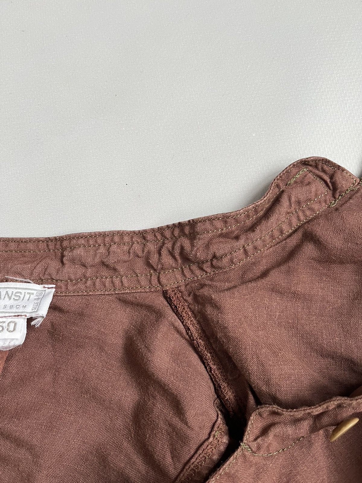 Transit TRANSIT PAR SUCH 350 Brown Linen Lightweight Blazer Jacket Size L / US 10 / IT 46 - 4 Thumbnail